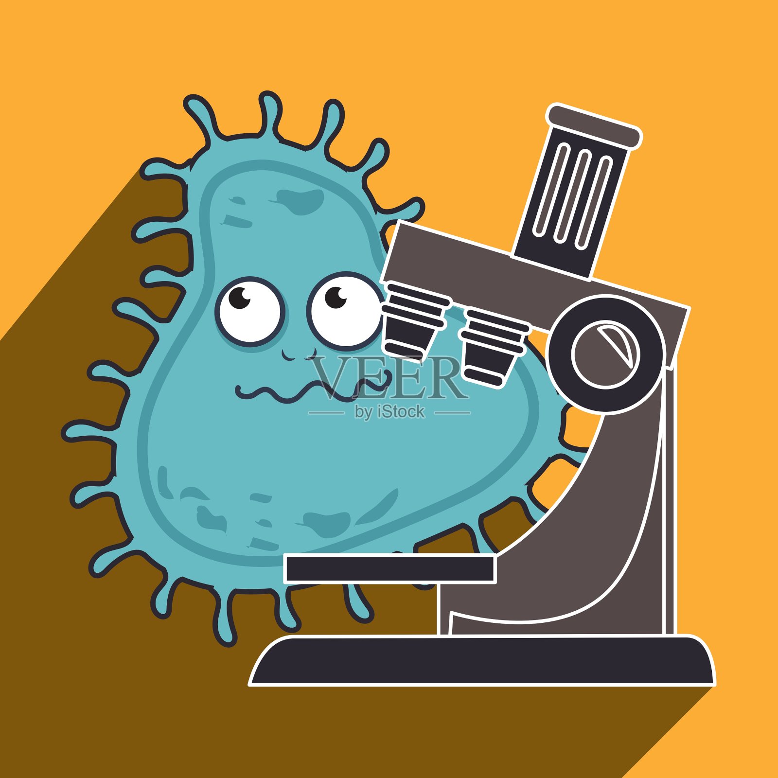 细菌和细菌卡通插画图片素材