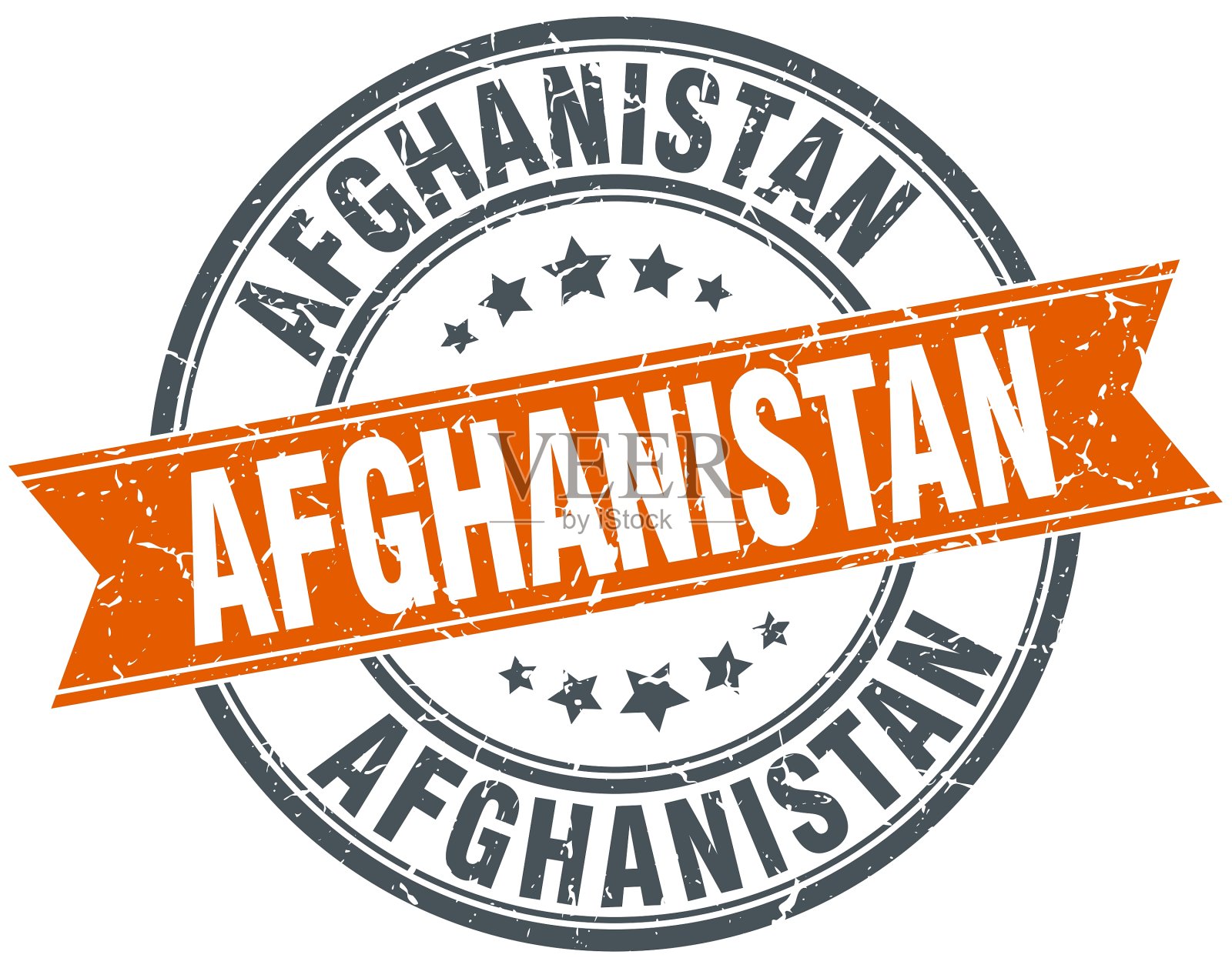 阿富汗红色圆形垃圾复古缎带邮票插画图片素材