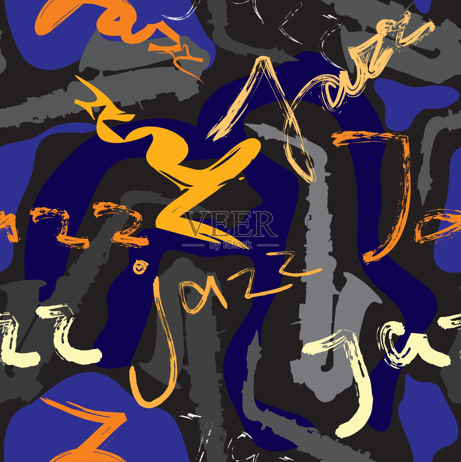 爵士音乐模式插画图片素材