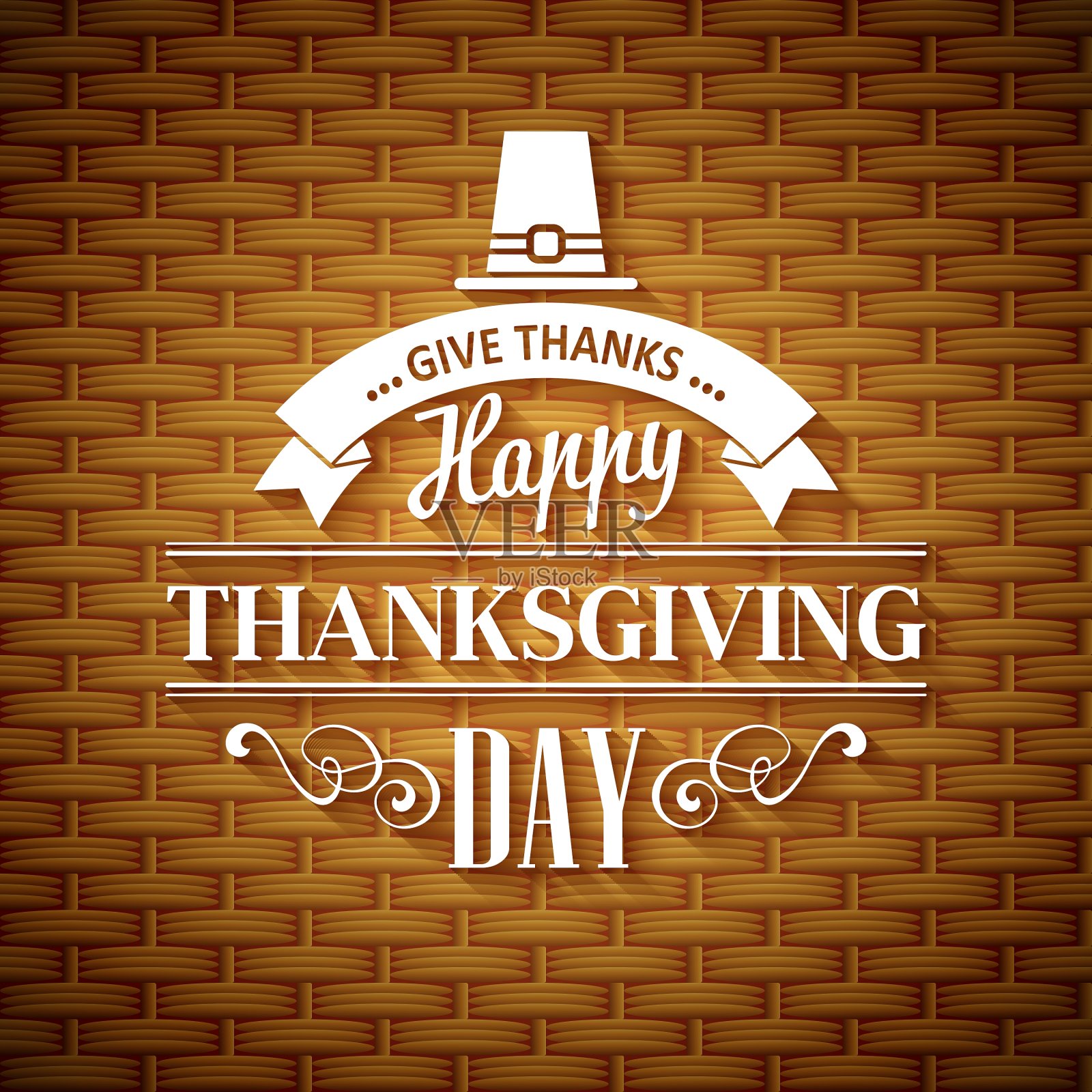 感恩节排版贺卡柳条设计模板素材