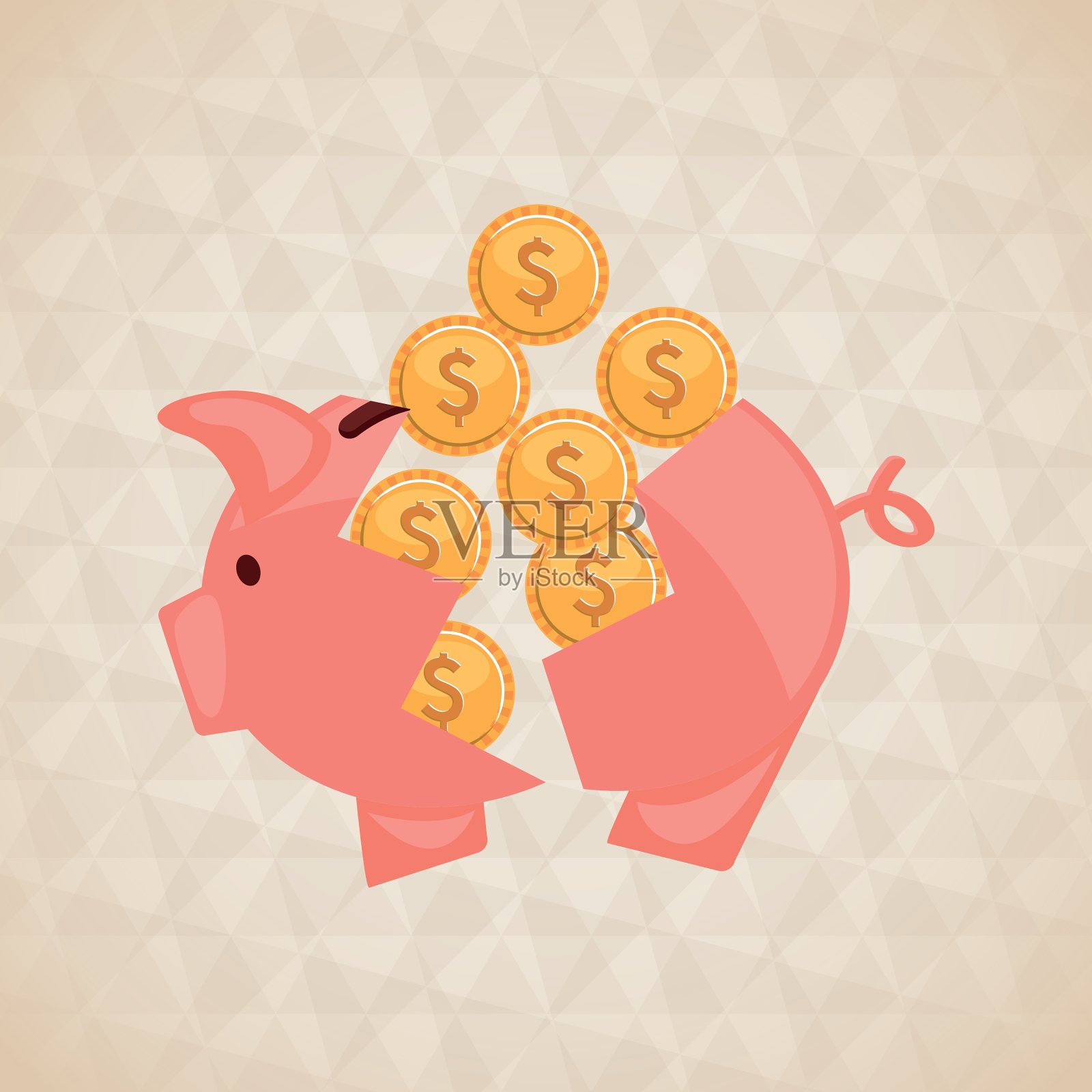 钱的概念设计插画图片素材