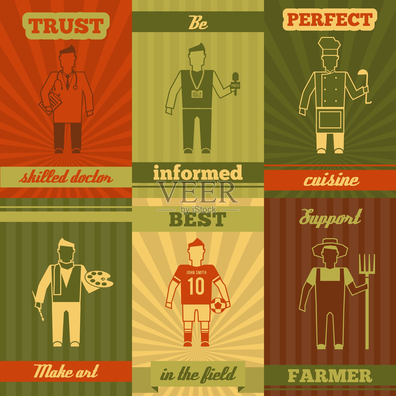 职业人物作文招贴插画图片素材