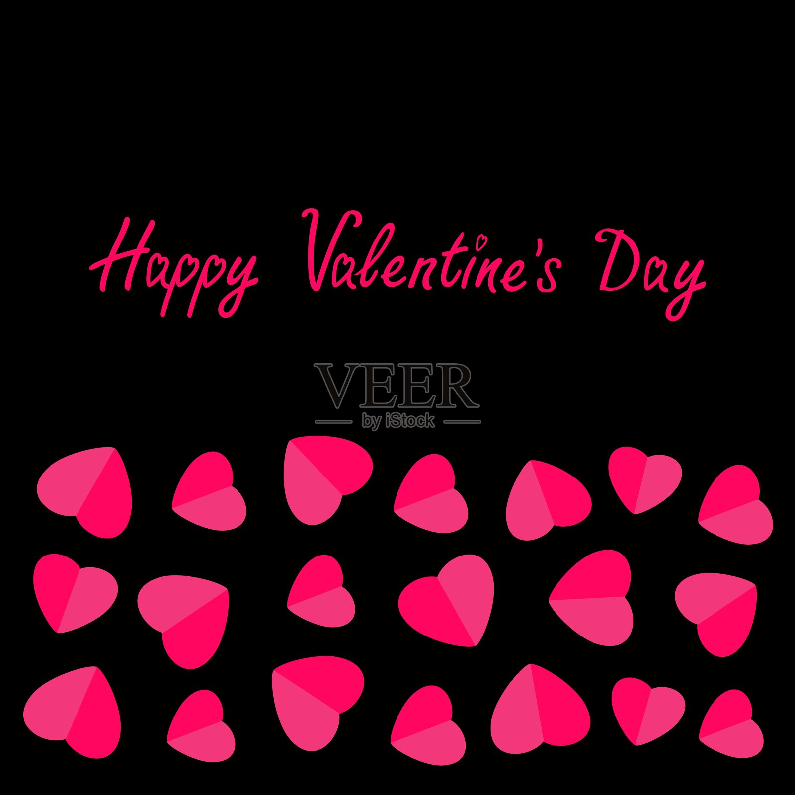 情人节爱情卡片心框扁平插画图片素材