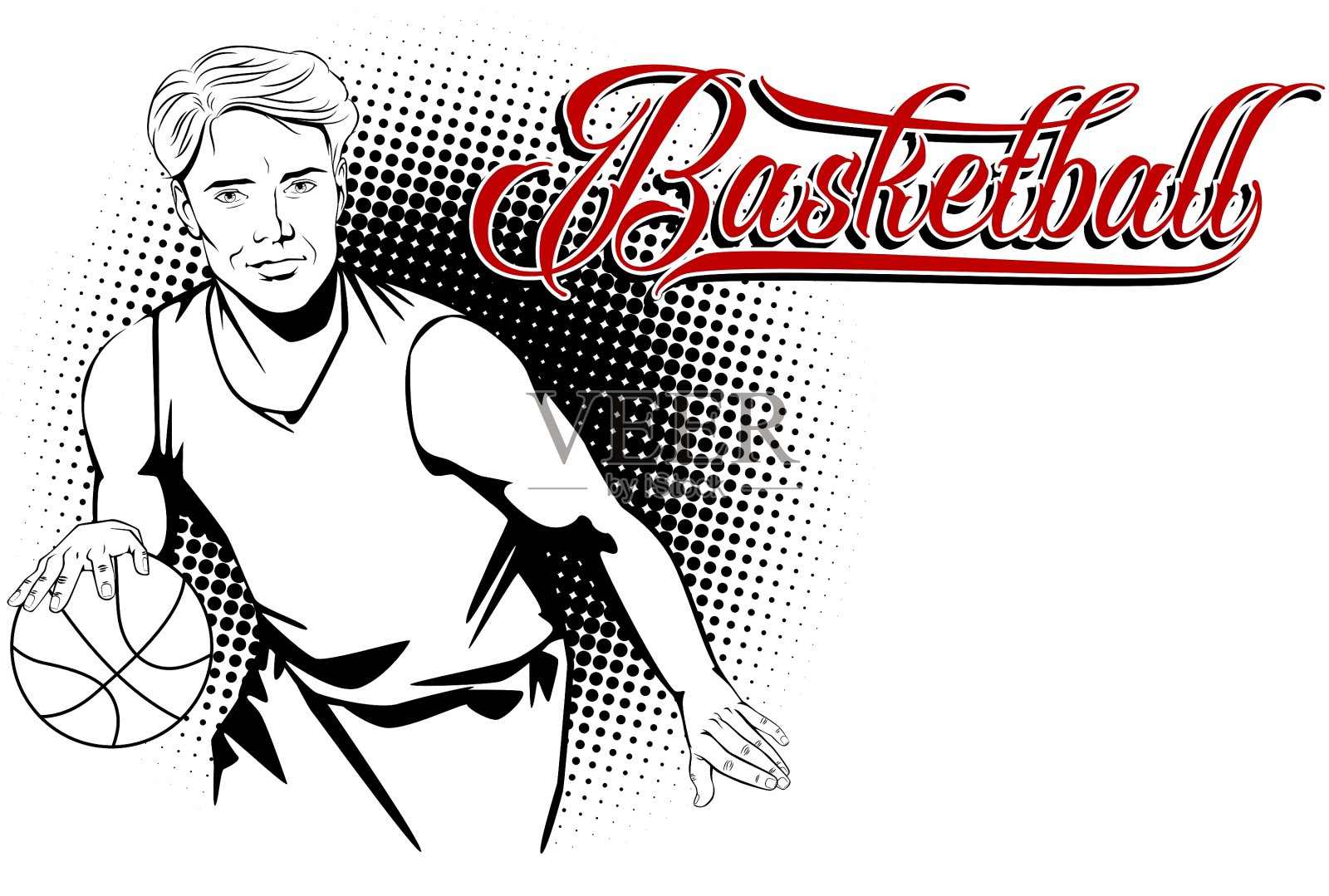 夏天的各种运动篮球设计元素图片