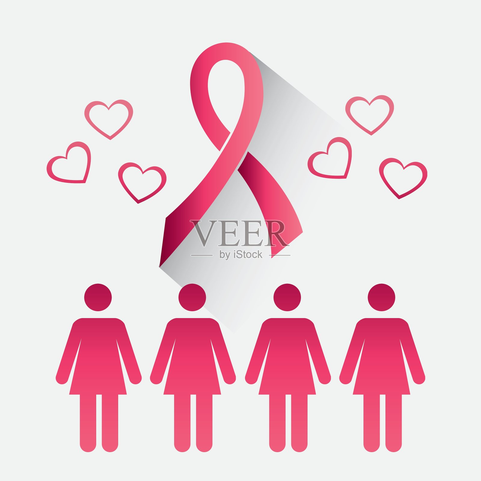 乳腺癌的设计插画图片素材