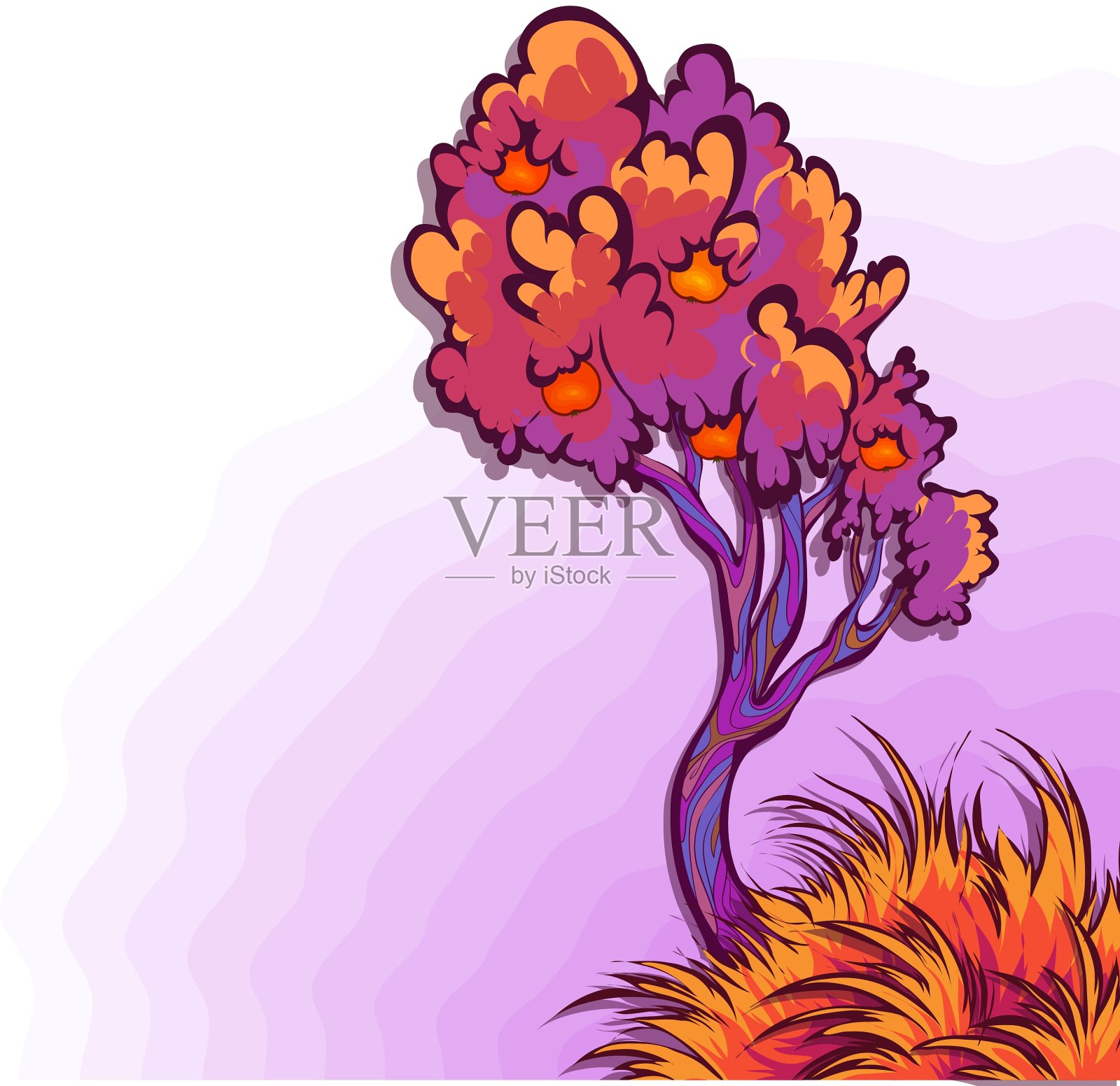 苹果树插画图片素材