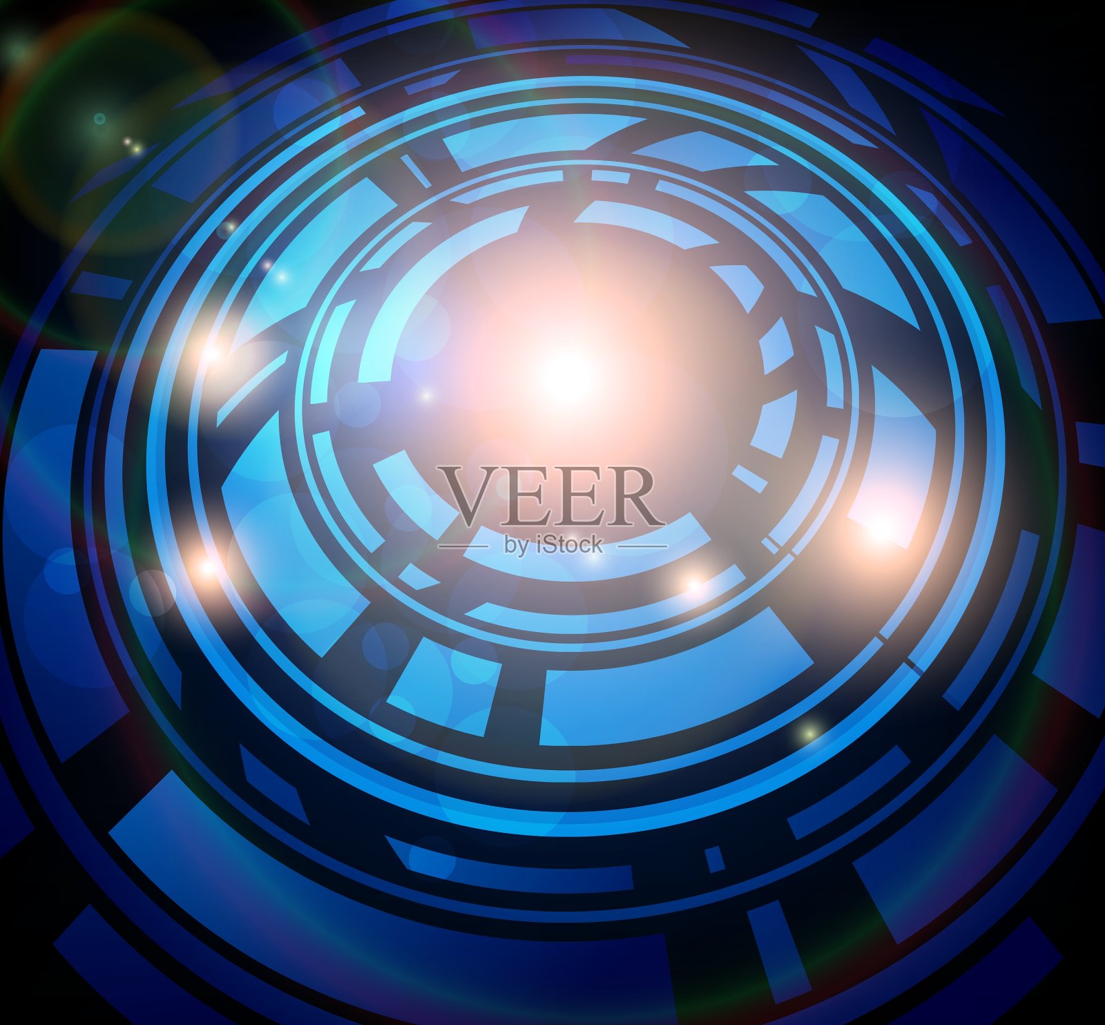 蓝色的技术背景插画图片素材