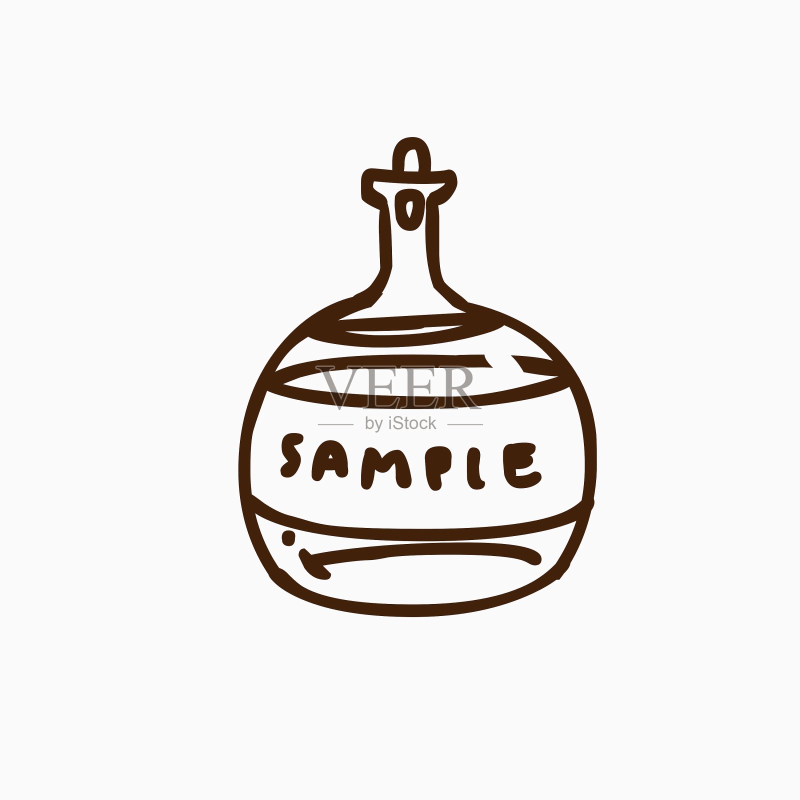 手绘玻璃瓶插画图片素材