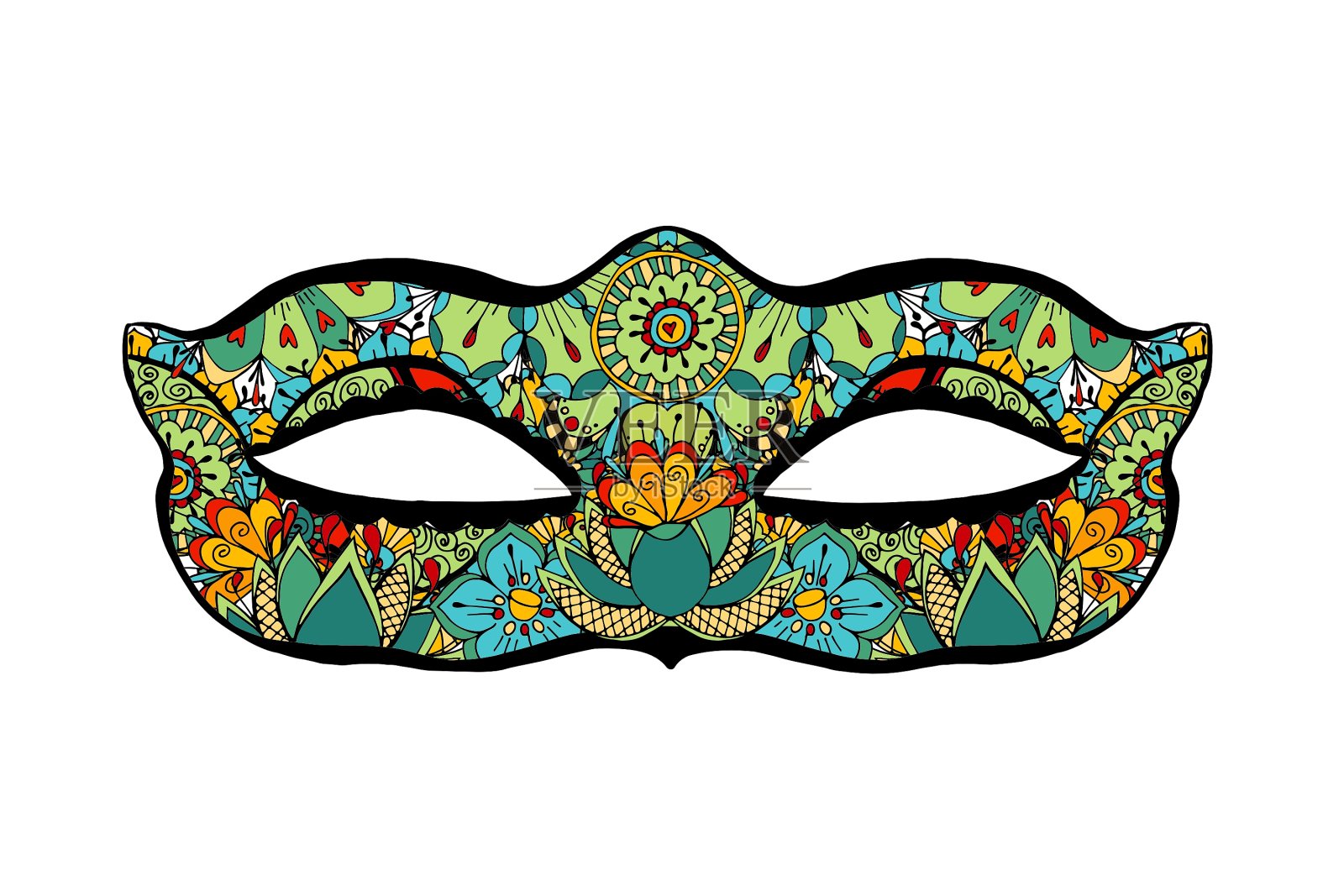 手绘的面具插画图片素材