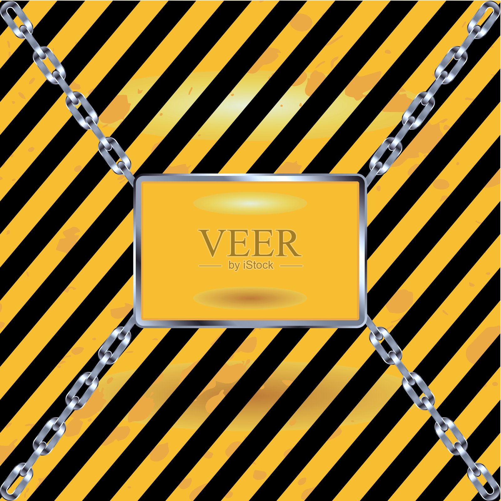 垃圾黑色和黄色工业空白标志插画图片素材