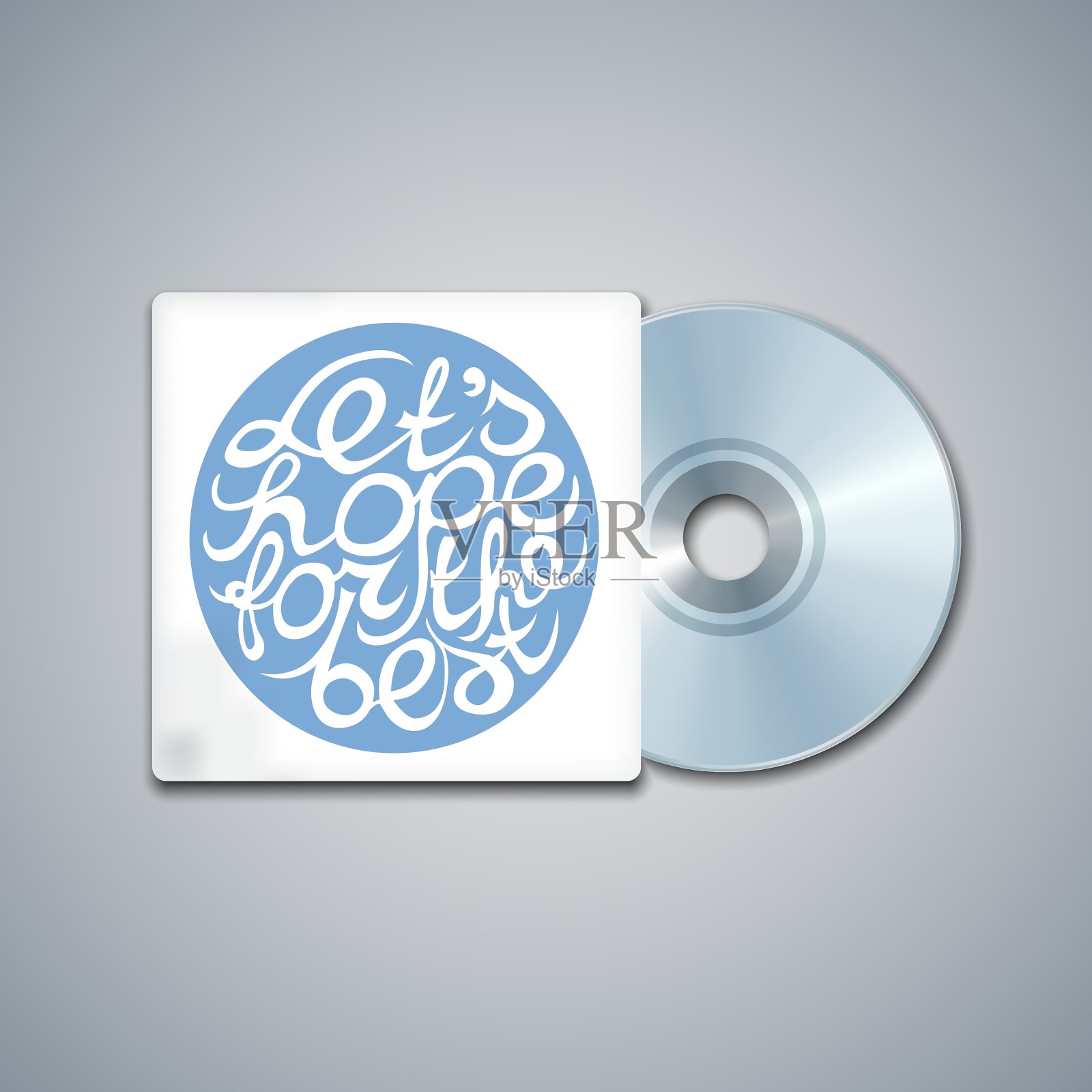 混合CD封面模型模板与刻字插画图片素材