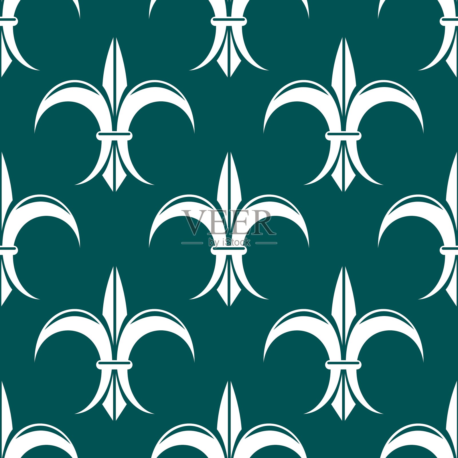 无缝鸢尾皇家白图案插画图片素材