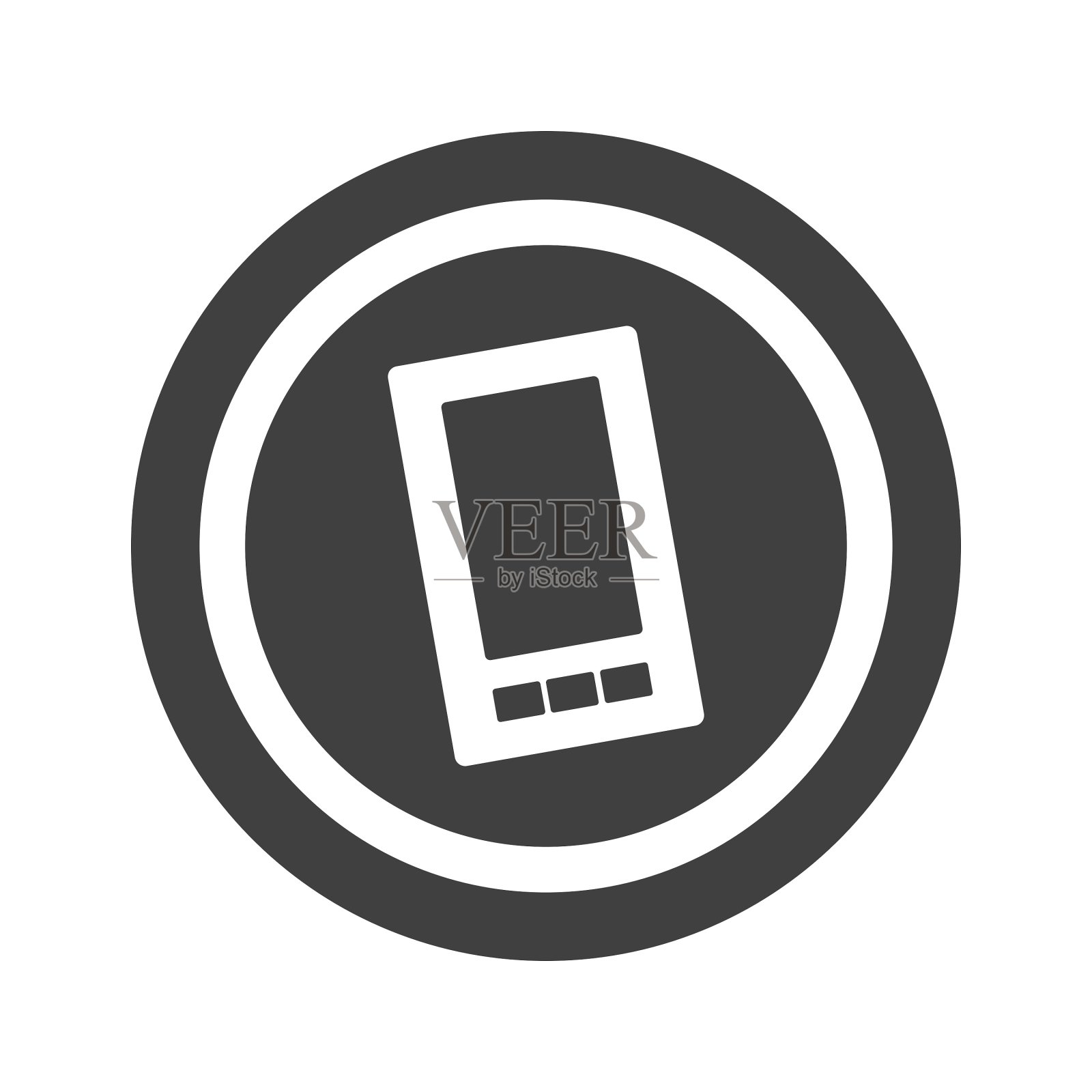 圆形黑色智能手机标志图标素材