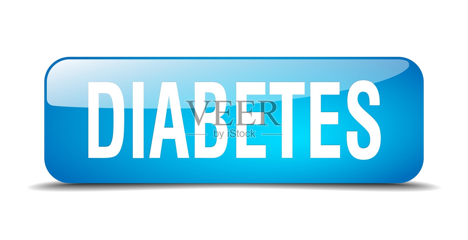 糖尿病蓝色方块3d现实孤立网插画图片素材