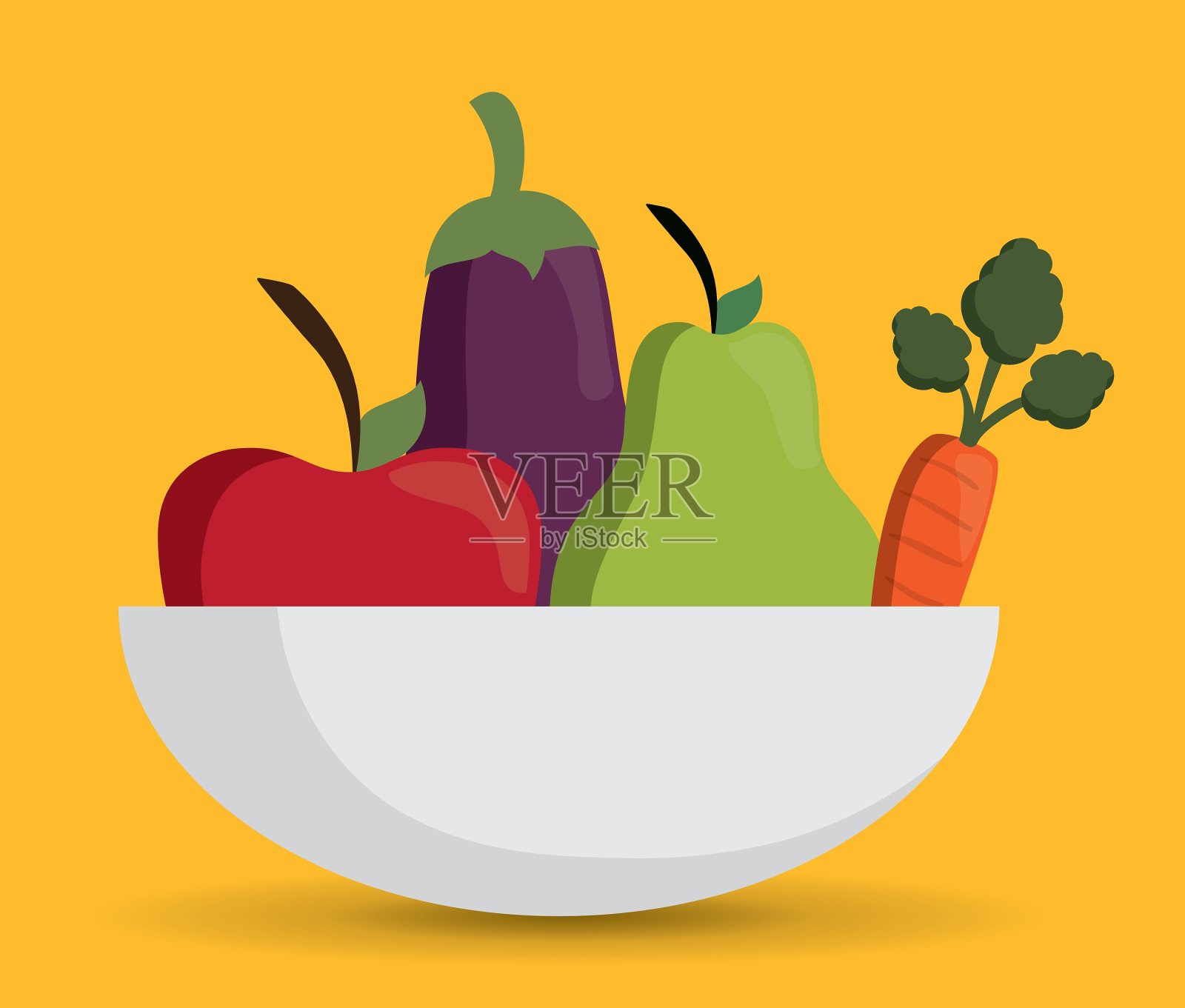 食物图标设置营养和有机设计图标素材