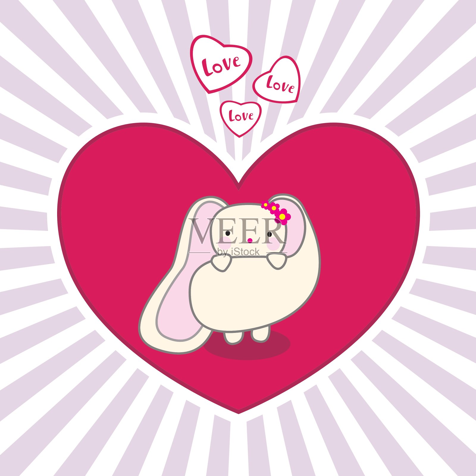 可爱的兔子插画图片素材