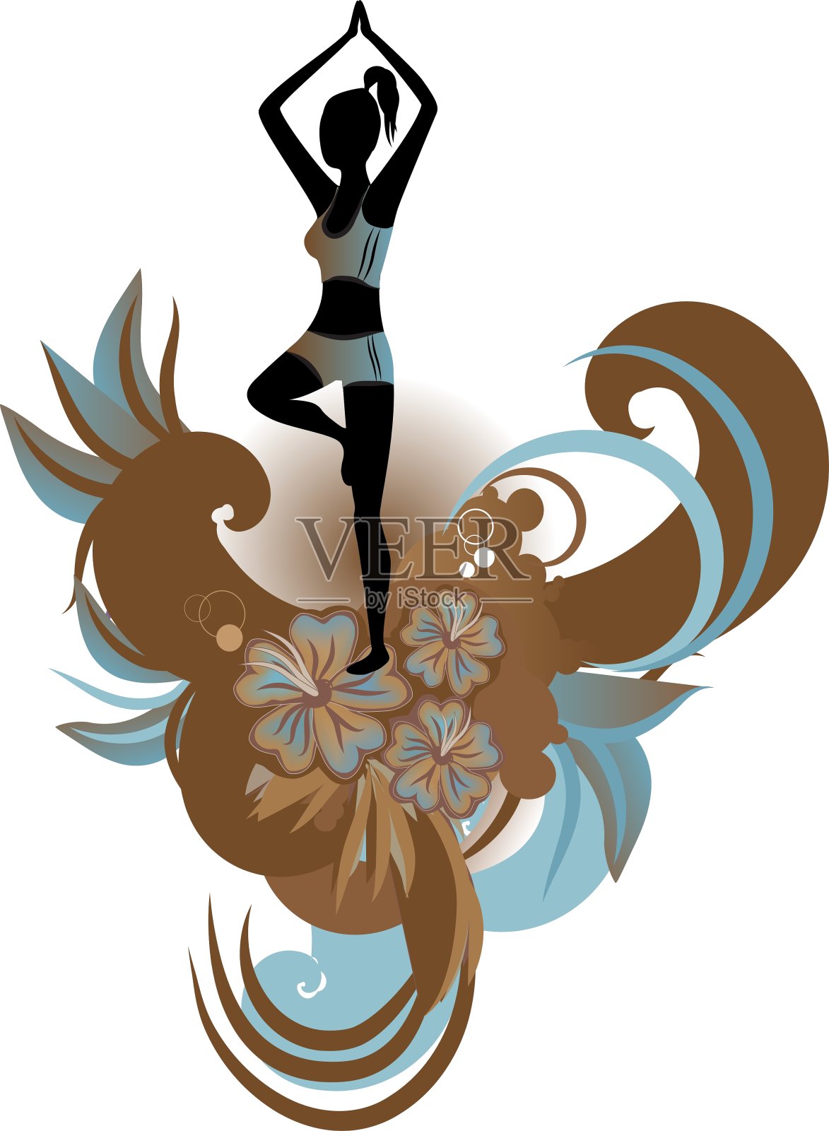 瑜伽的插画图片素材