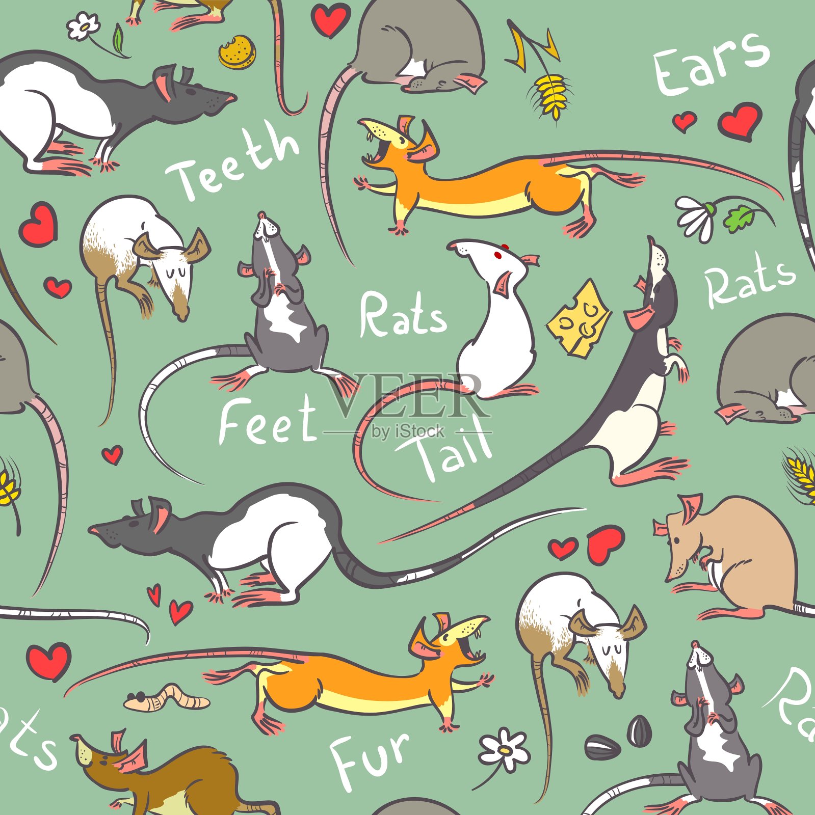 可爱的老鼠插画图片素材