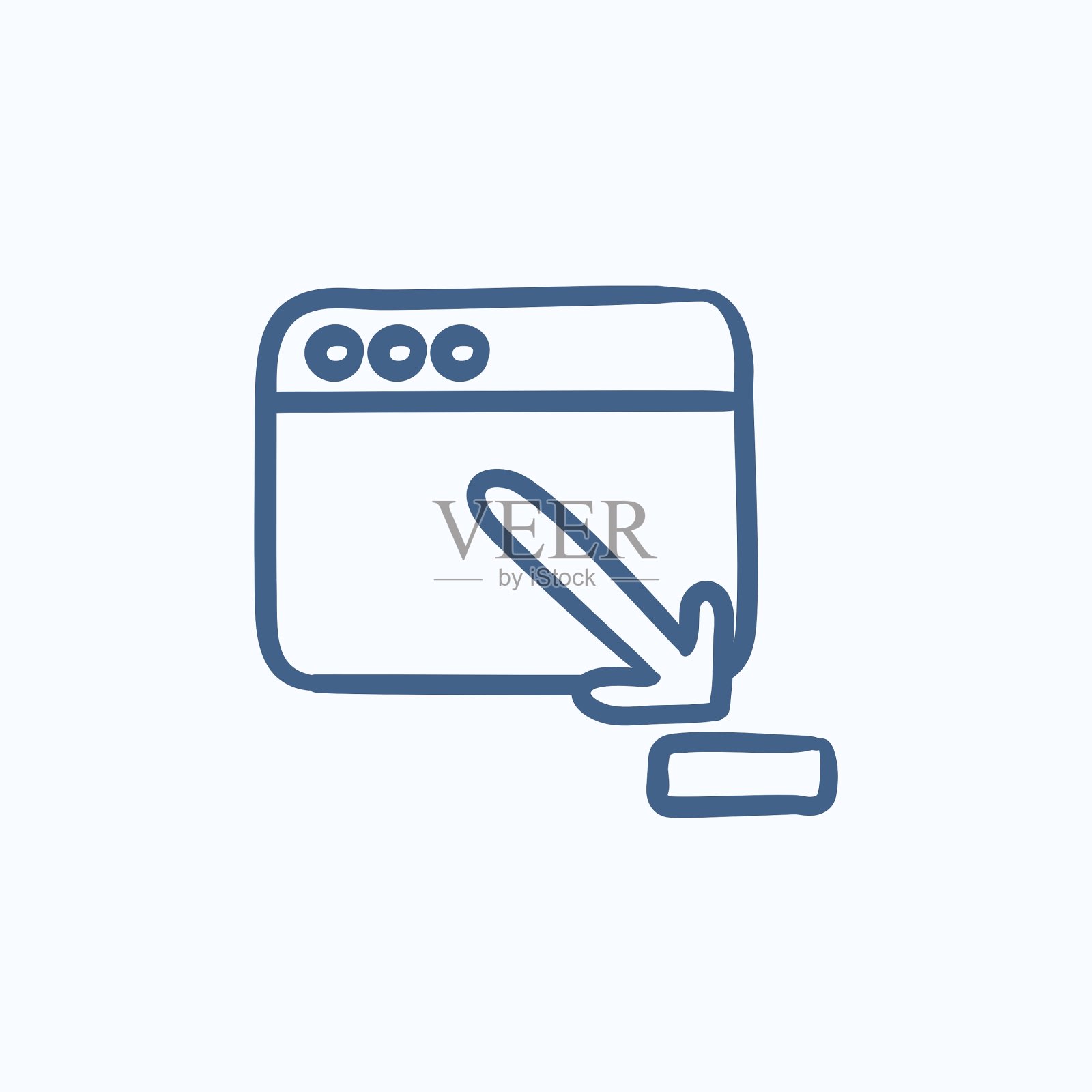 浏览器窗口与下载标志草图图标图标素材