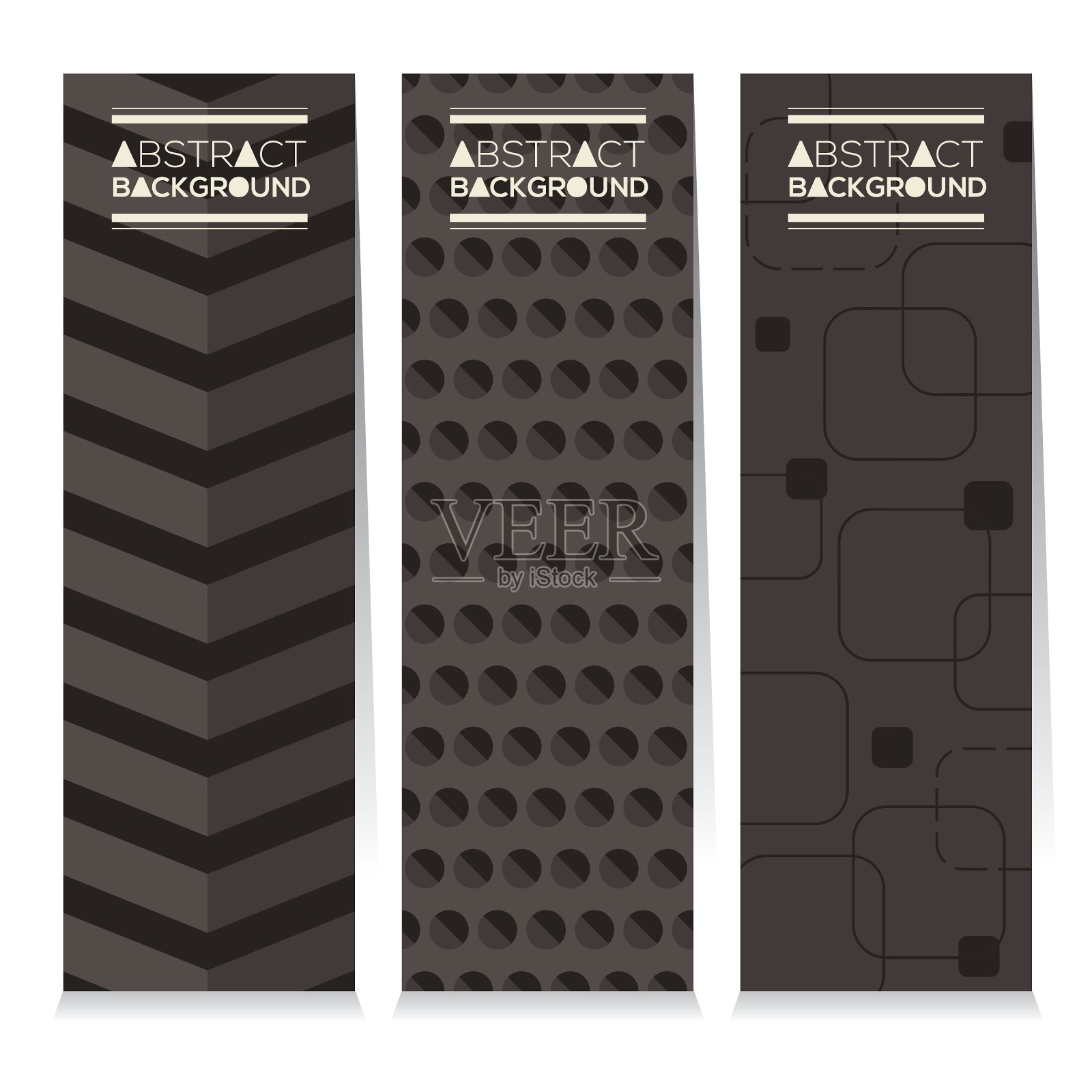 垂直旗帜设置不同的三插画图片素材