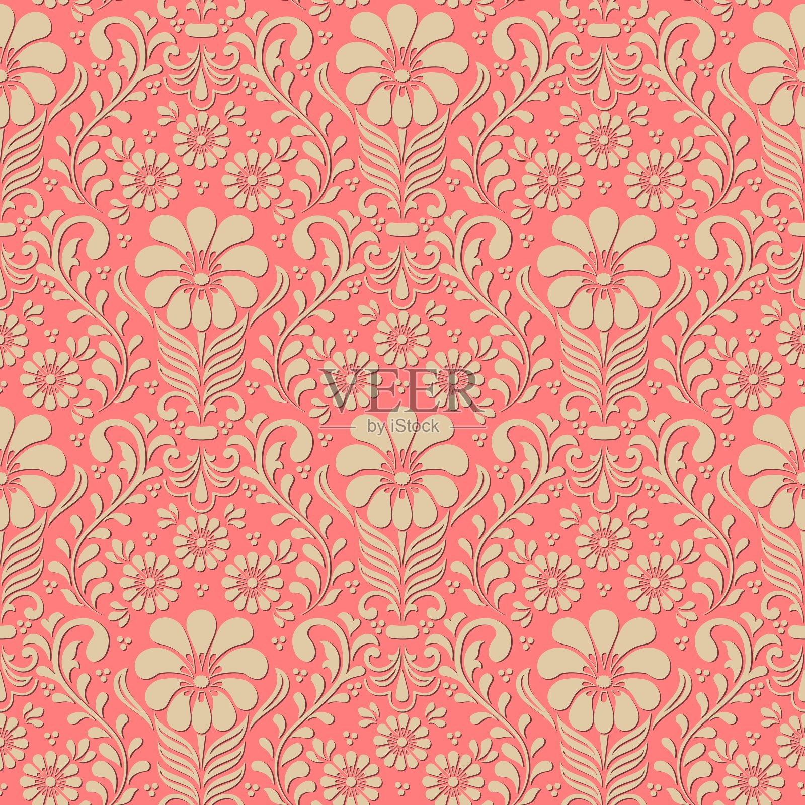 锦缎无缝图案背景优雅奢华插画图片素材