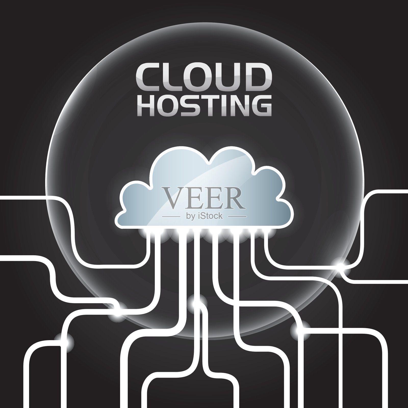 网站托管和数据安全设计插画图片素材