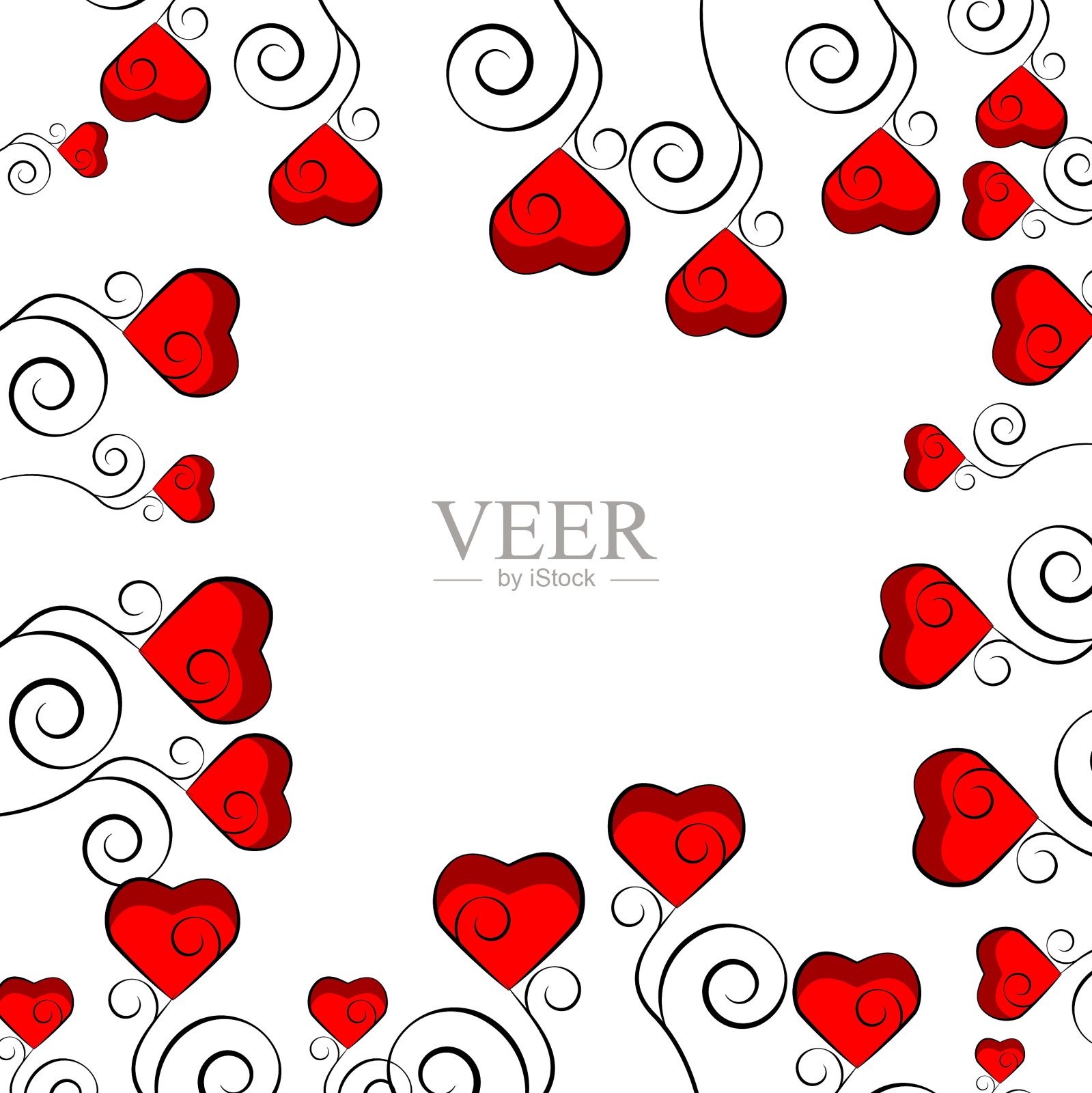 情人节背景与心插画图片素材