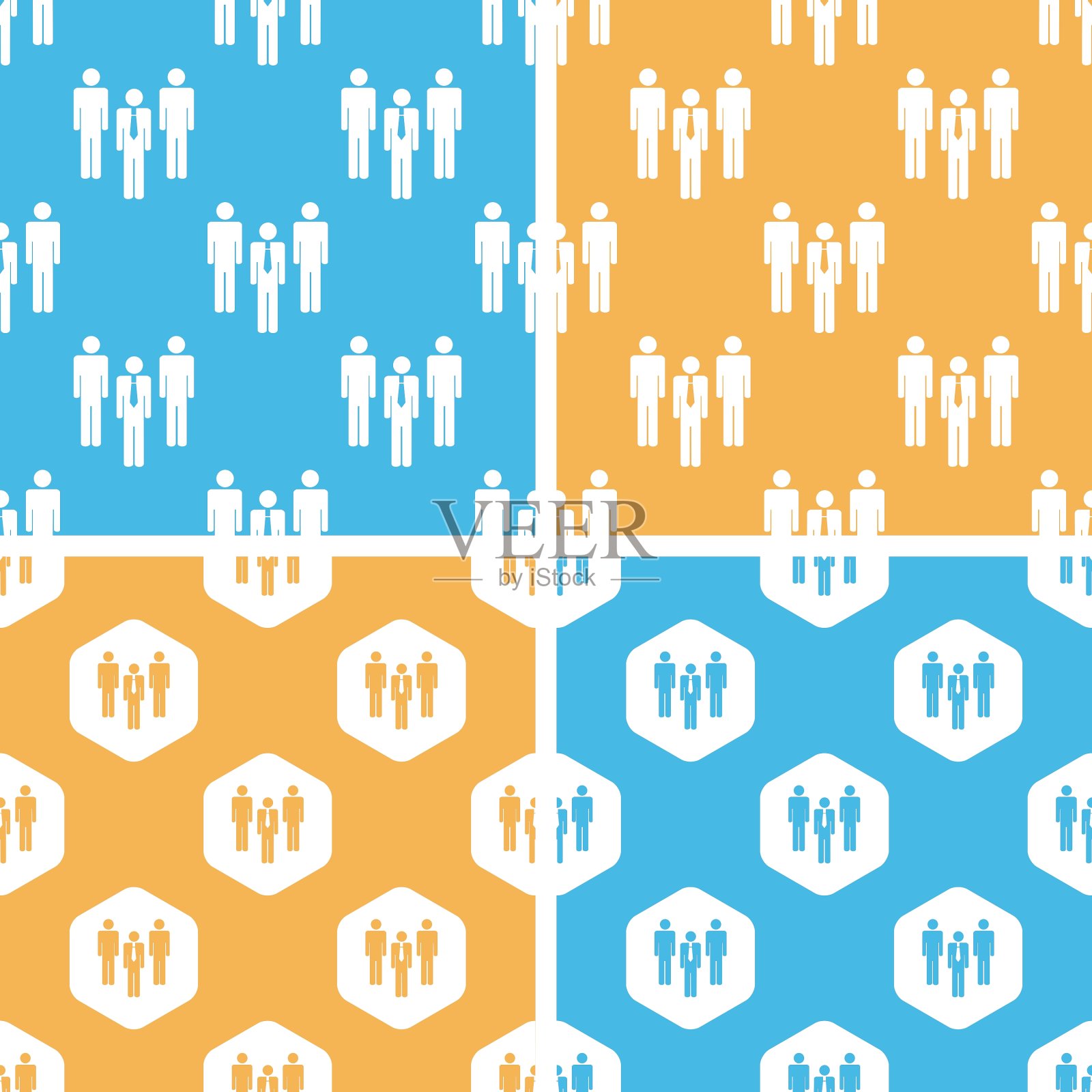 工作组模式设置彩色插画图片素材