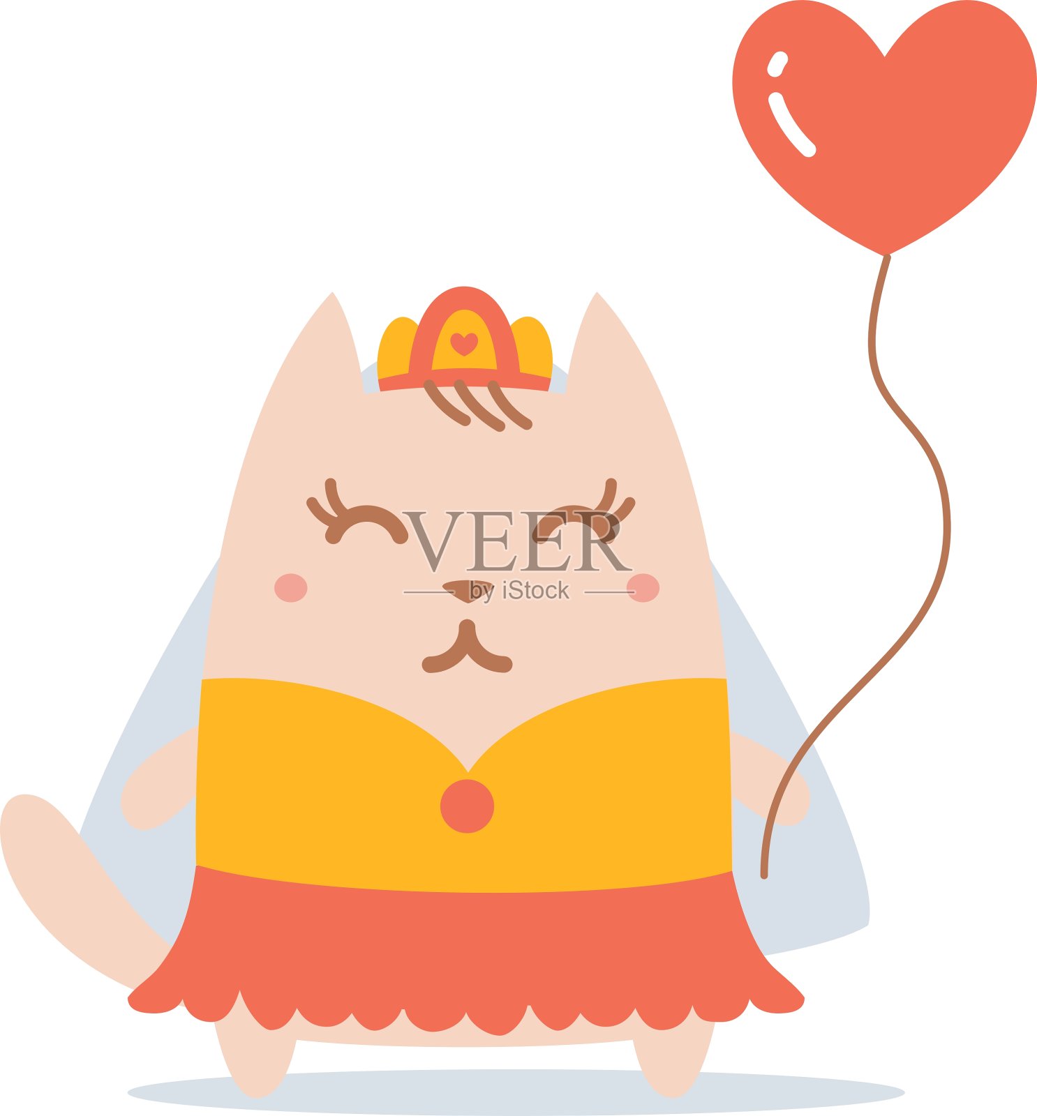 穿着带面纱的婚纱的新娘插画图片素材