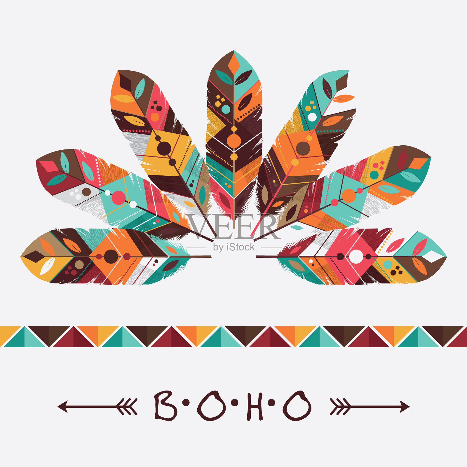 羽毛装饰插画图片素材