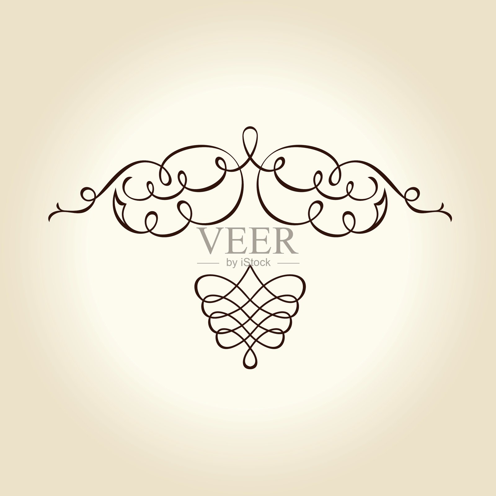 复古装饰书法曲线线条插画图片素材