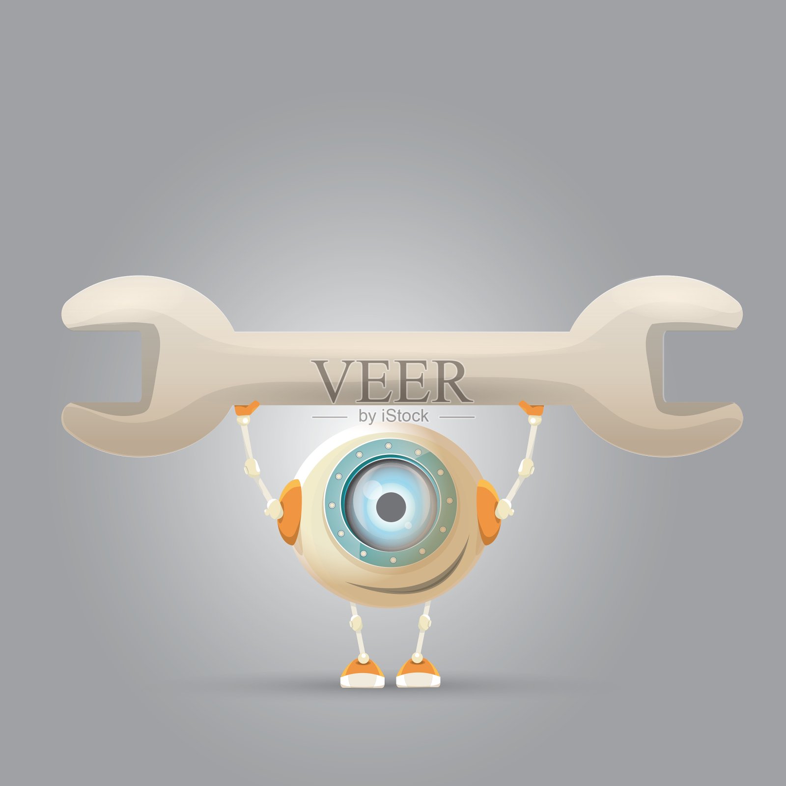 卡通人物可爱的机器人插画图片素材