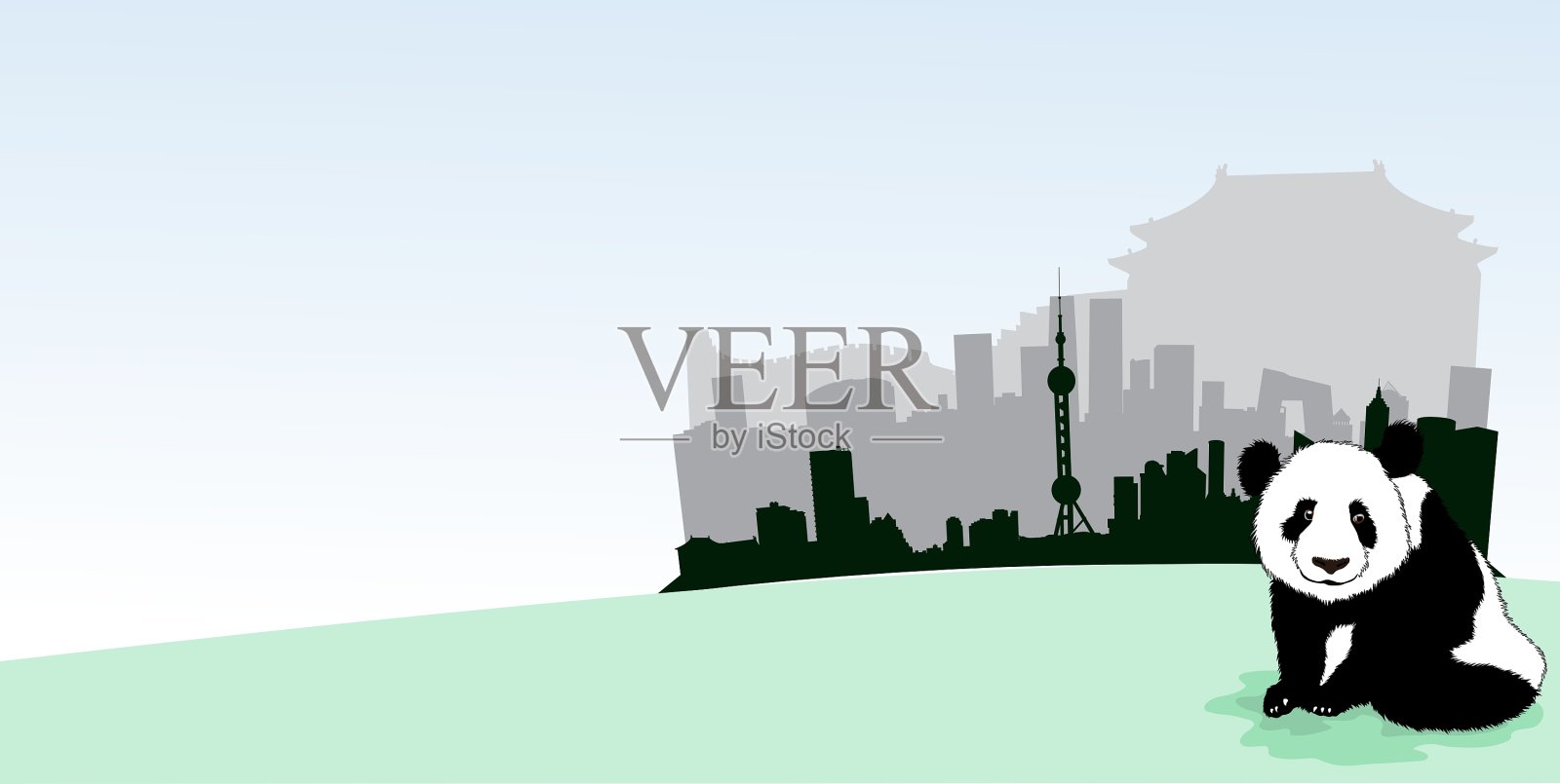 上海的天际线插画图片素材