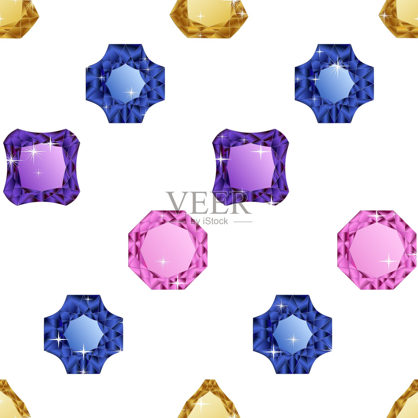 钻石无缝模式插画图片素材