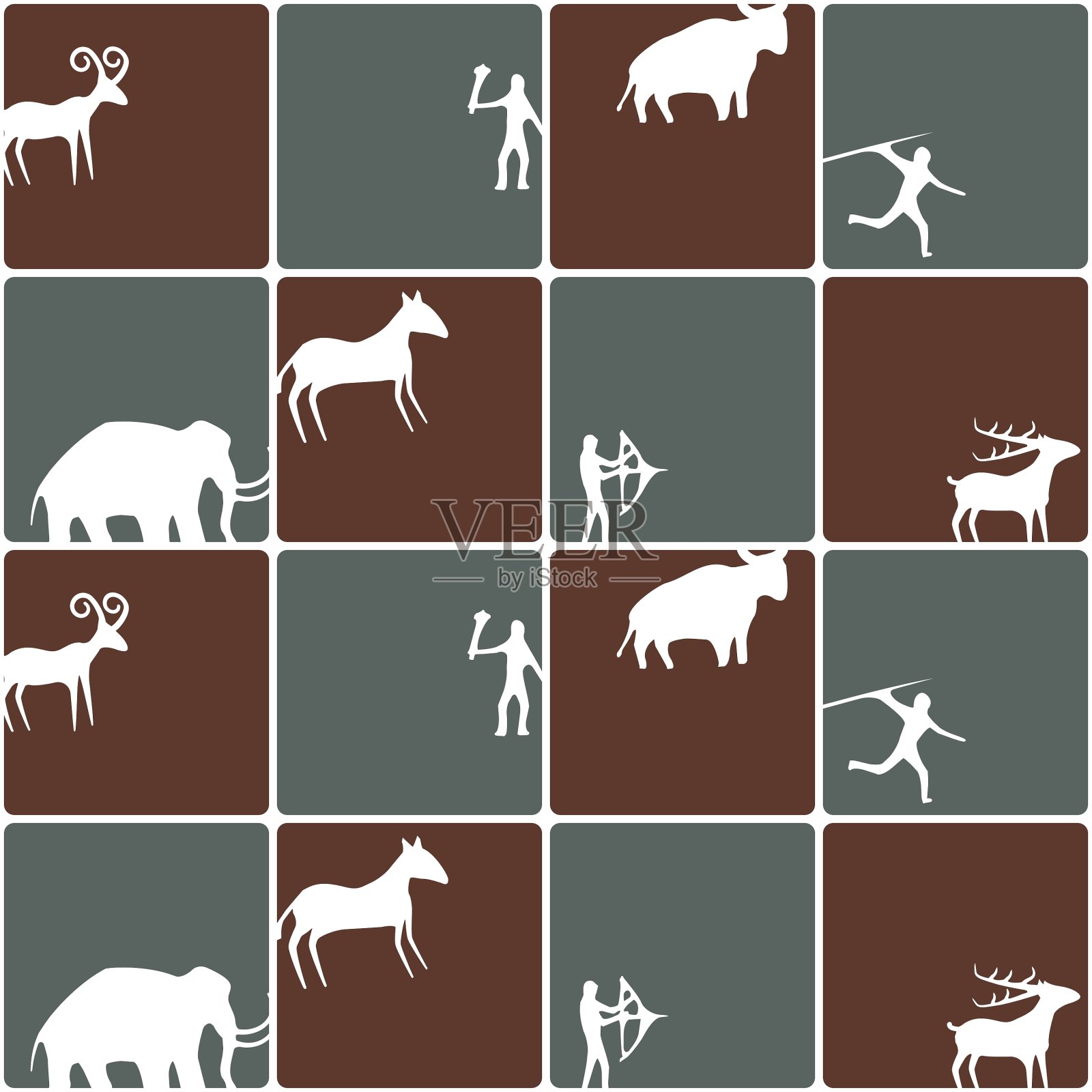 无缝的背景与岩石雕刻插画图片素材