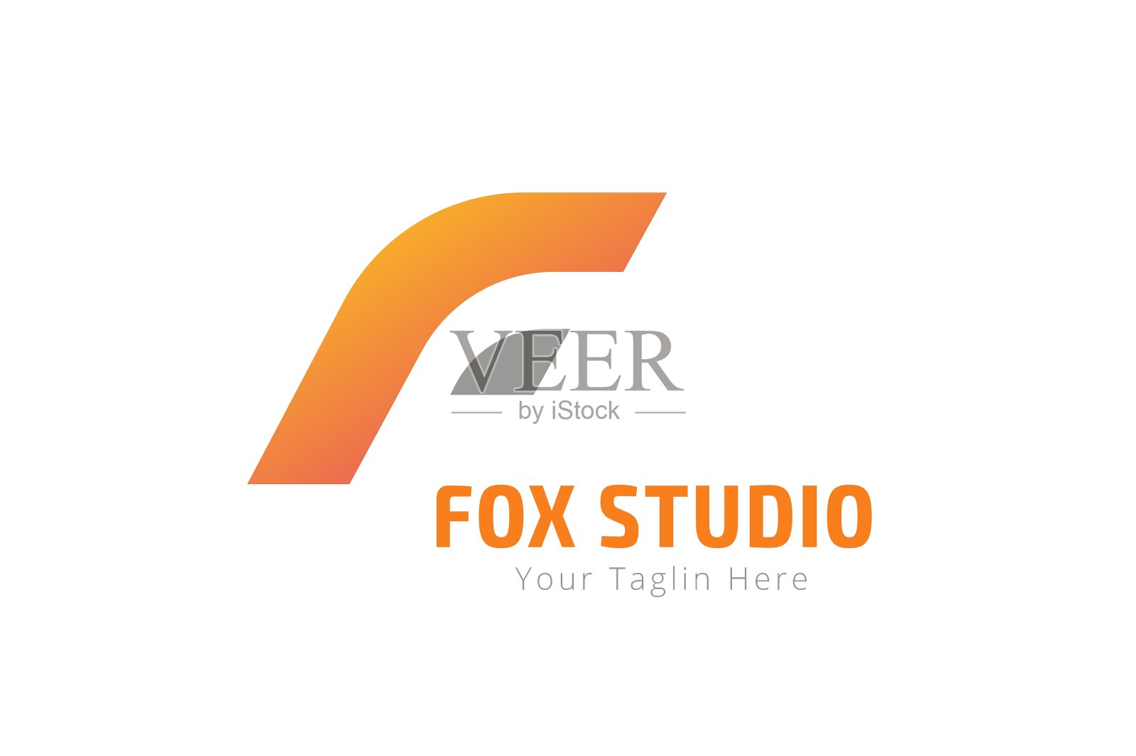 狐狸或狮子抽象脸标志模板插画图片素材