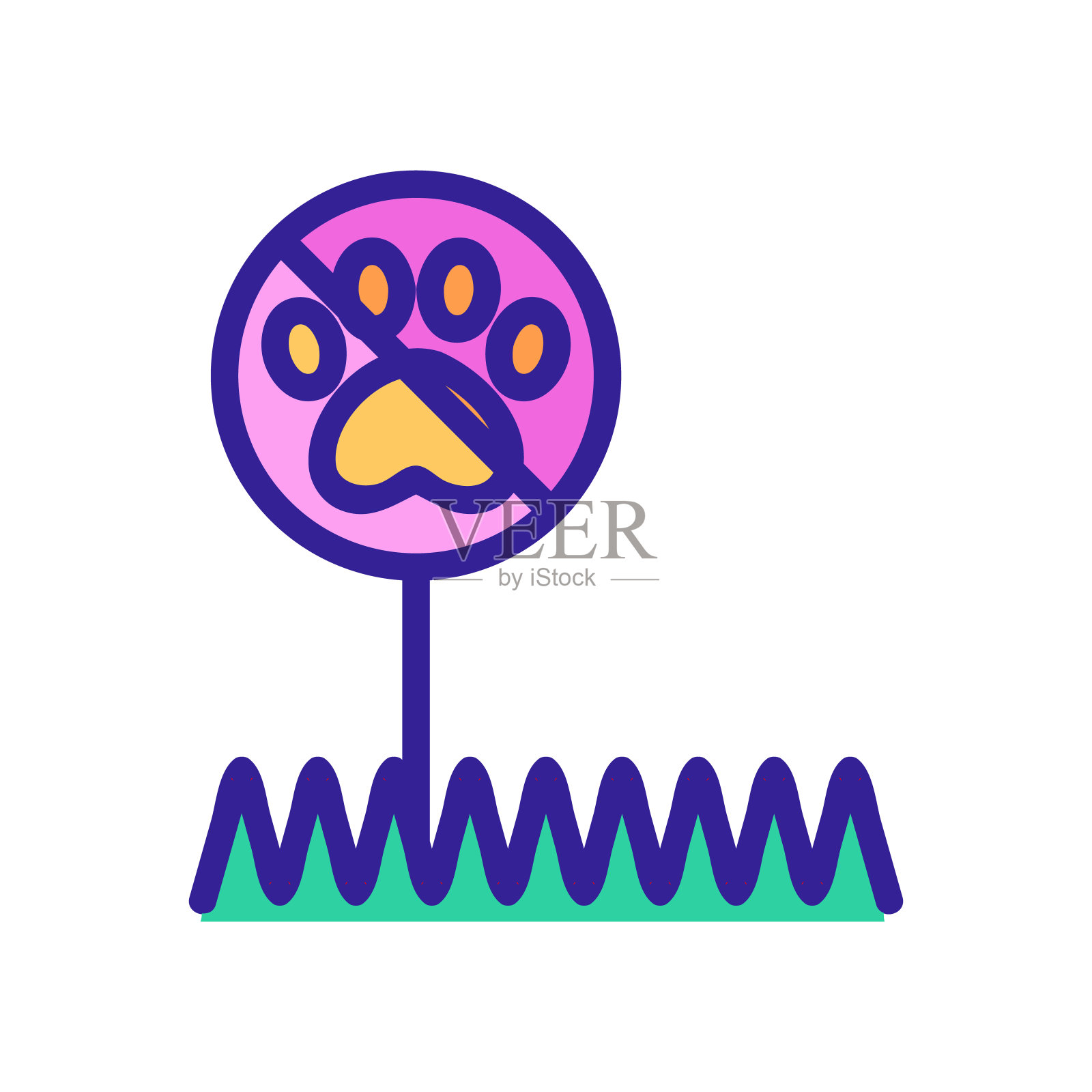 道路禁令图标矢量轮廓插图插画图片素材