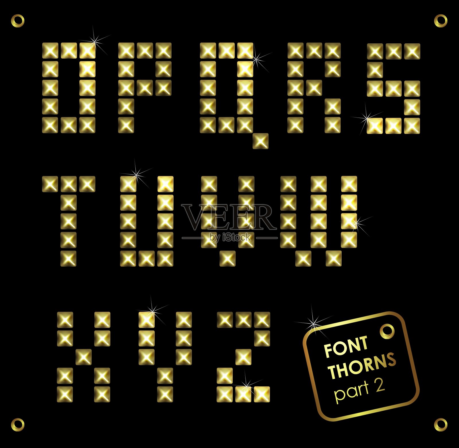 黄金的字体插画图片素材