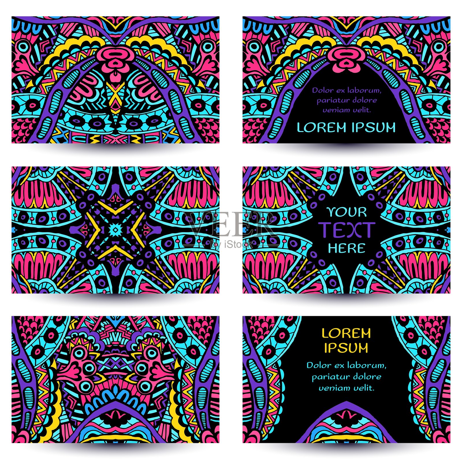 节日装饰卡片套装设计模板素材