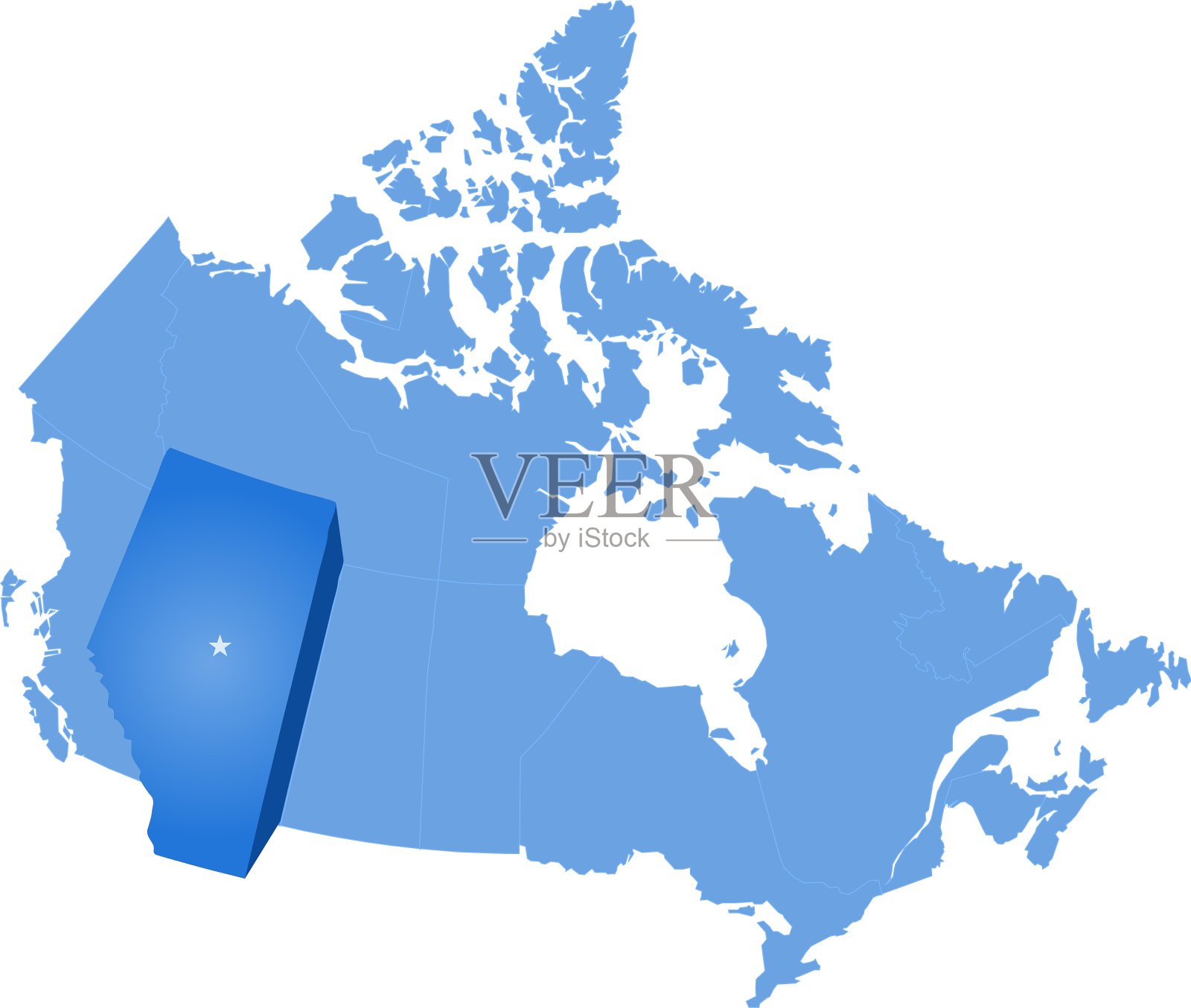 加拿大地图-阿尔伯塔省插画图片素材