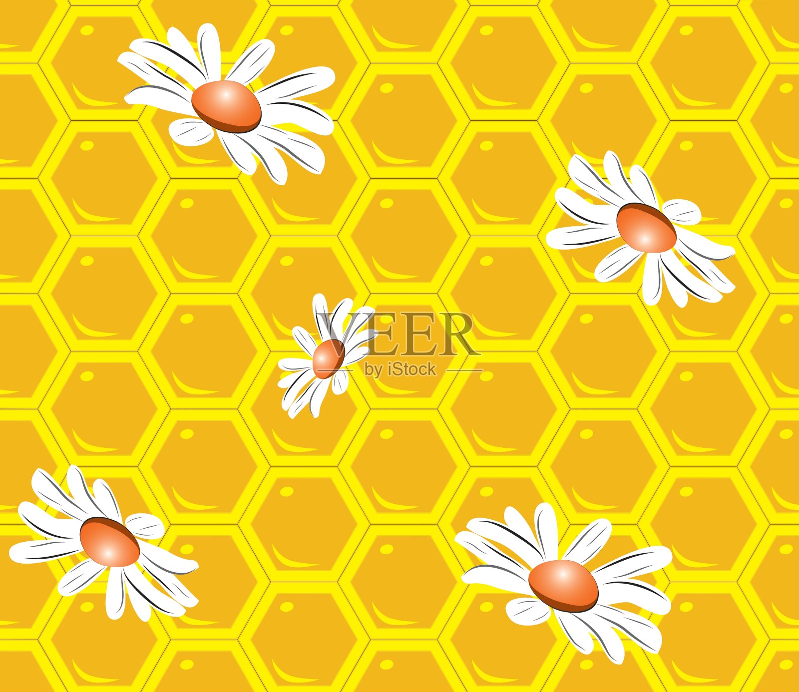 无缝背景与蜂巢插画图片素材