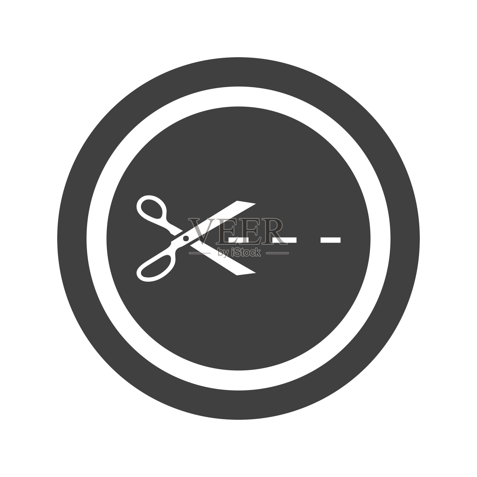 圆形黑色切割标志图标素材