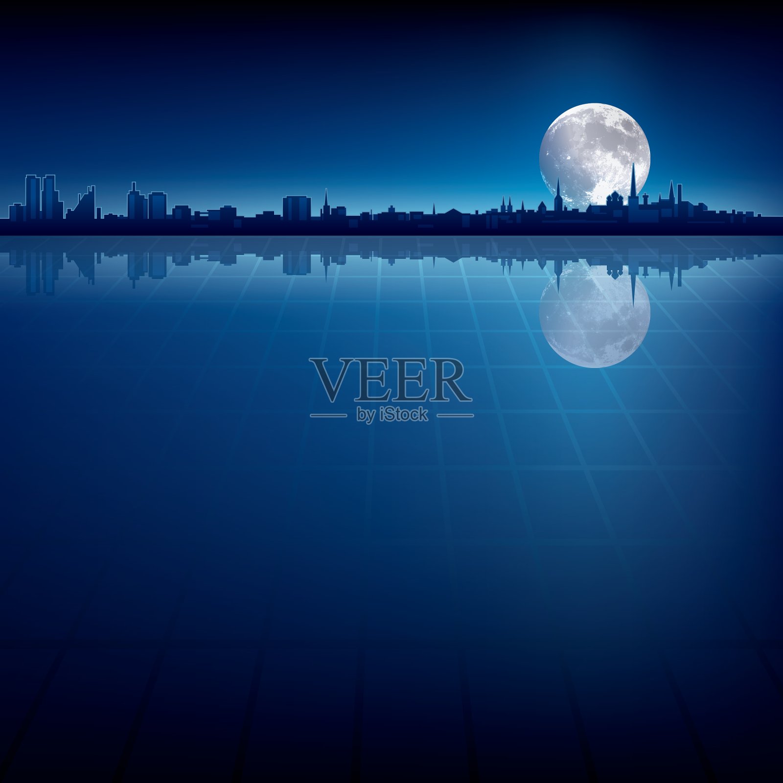 抽象背景与剪影的城市和插画图片素材