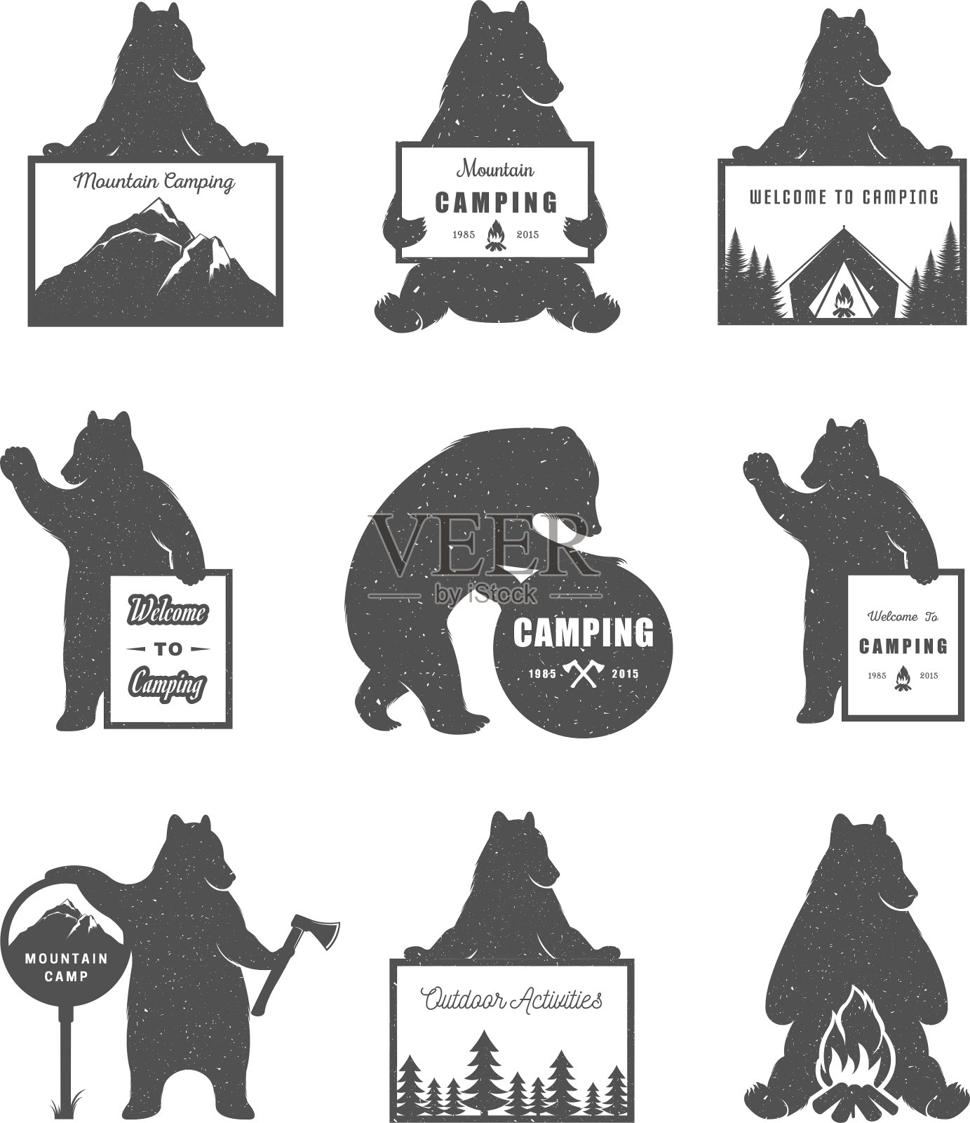 设置熊插画图片素材