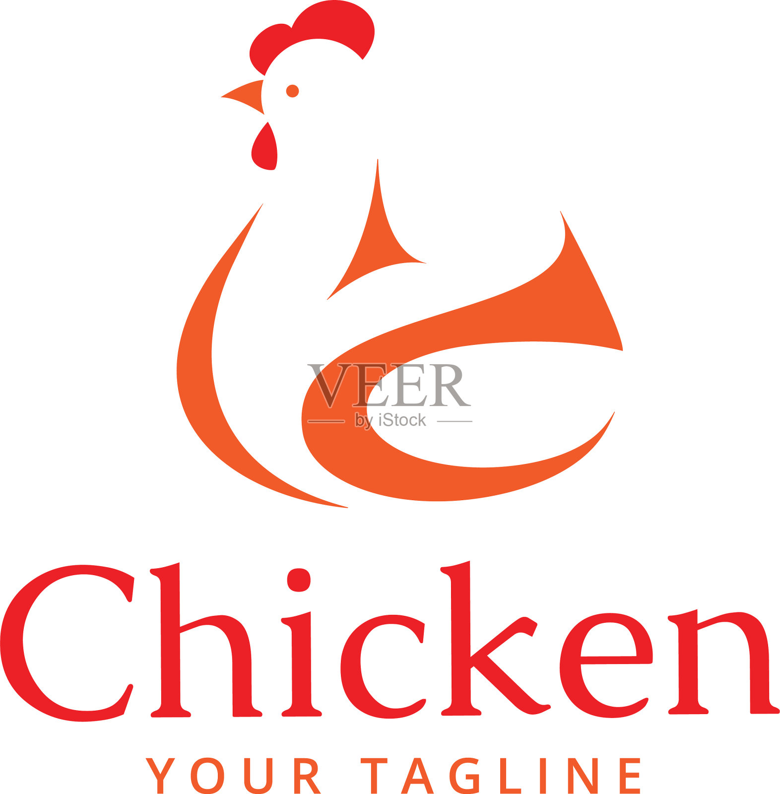 鸡的标志插画图片素材