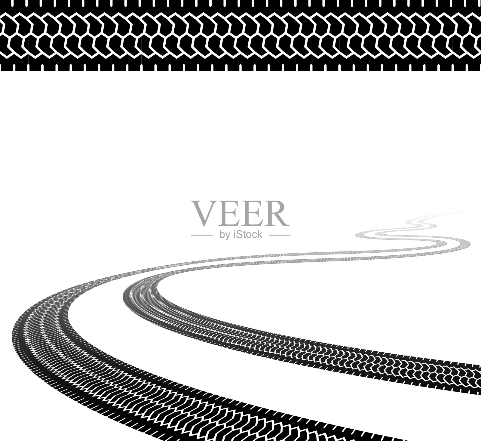 地形轮胎缠绕的痕迹插画图片素材