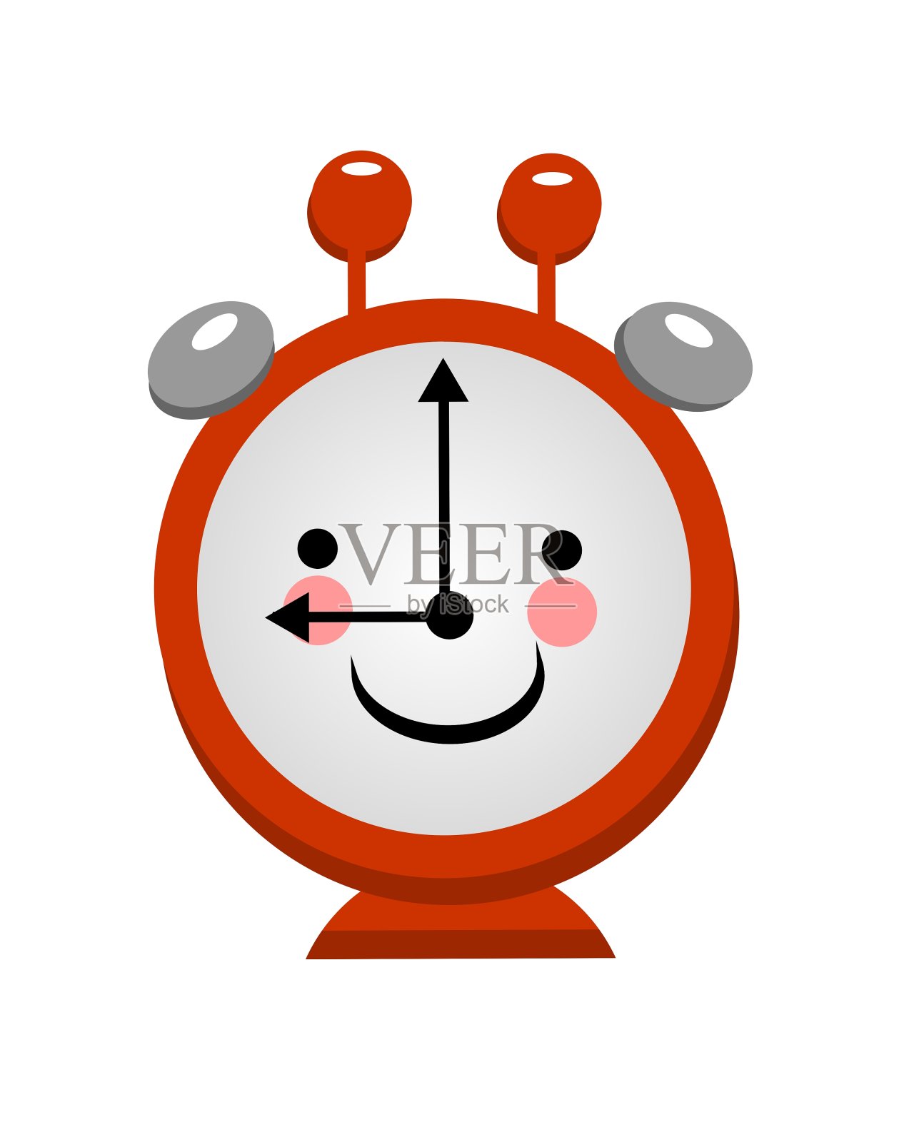 灯光背景上的微笑闹钟设计元素图片