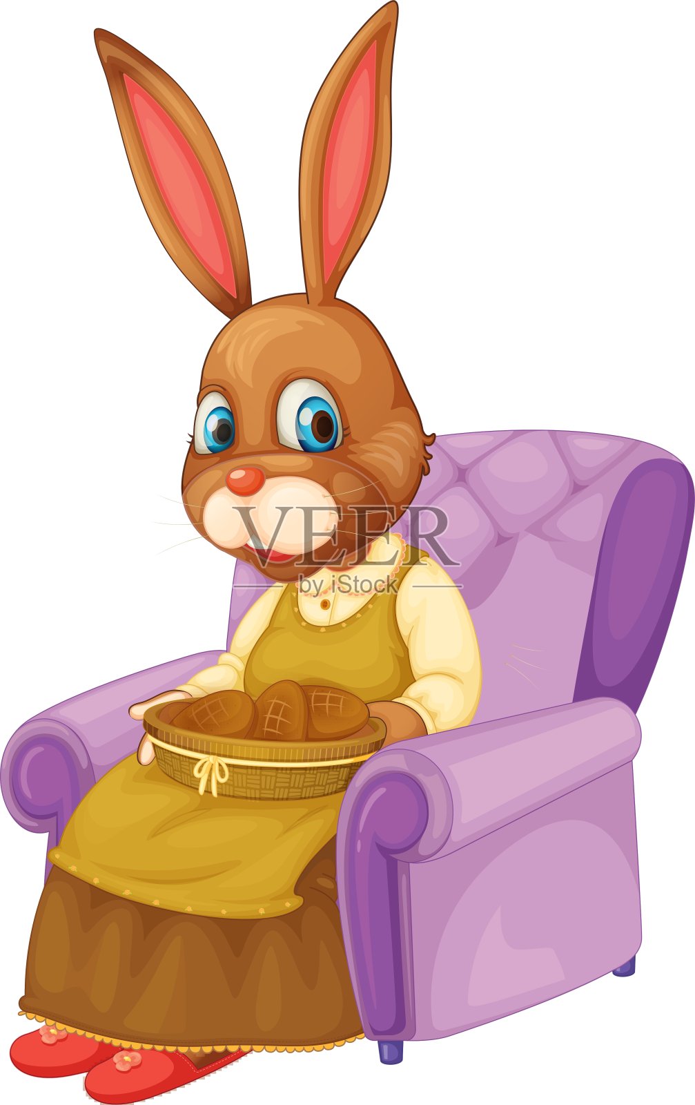 兔子坐在设计元素图片