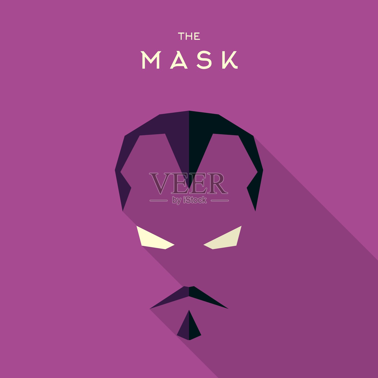 英雄面具超级英雄平面风格图标标志插画图片素材