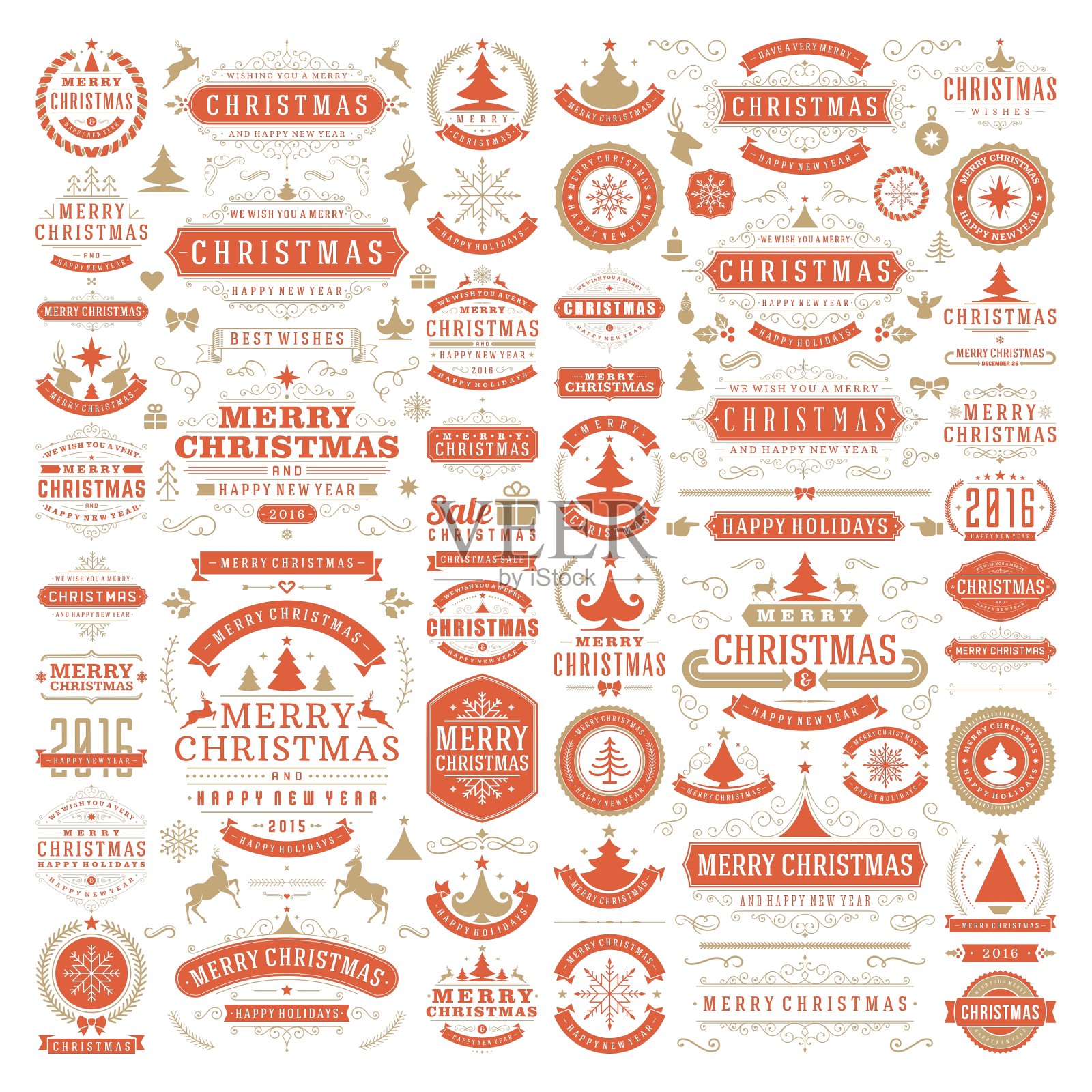 圣诞装饰设计元素插画图片素材